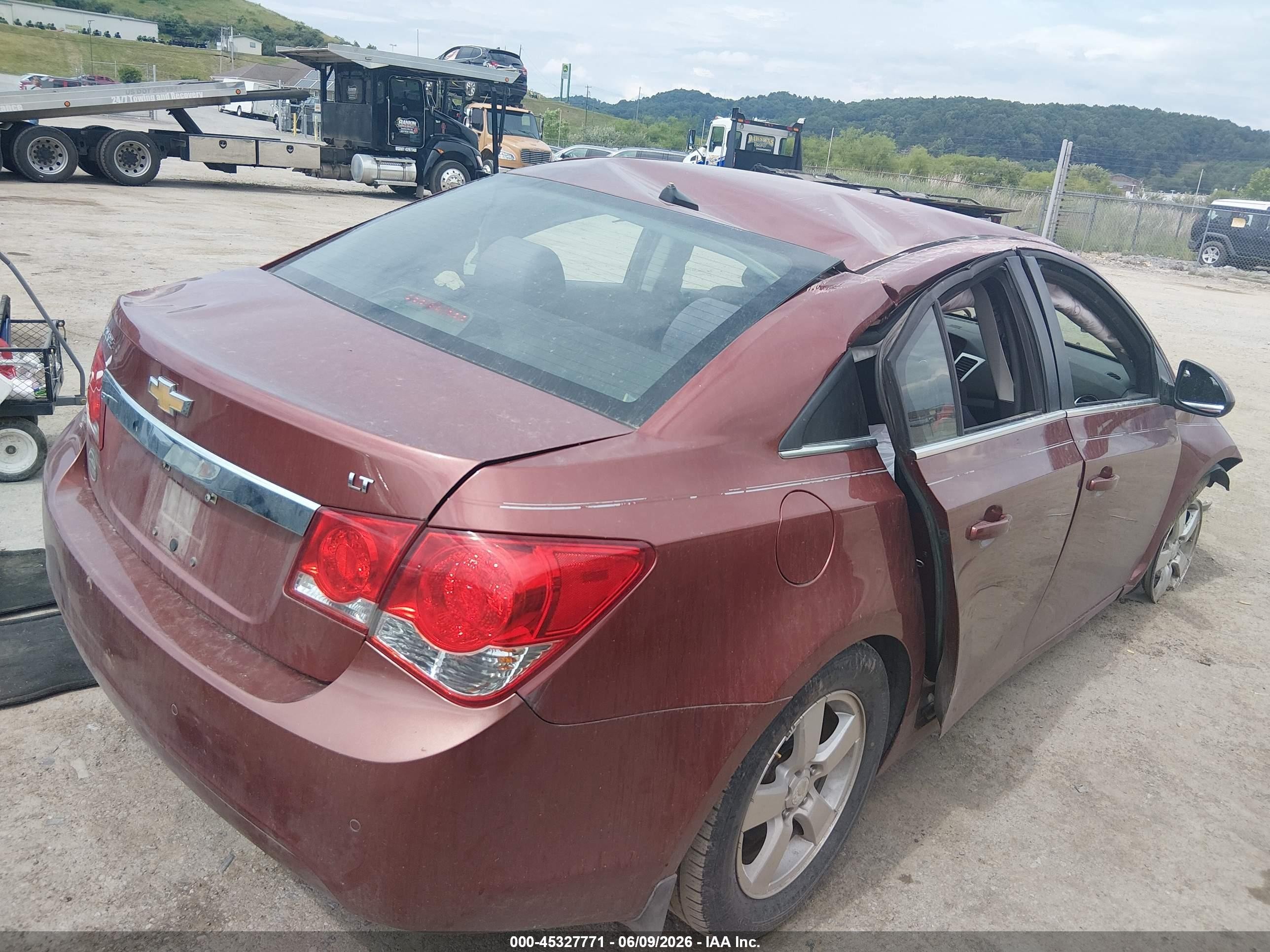 2012 Chevrolet Cruze 1lt Burgundy vin: 1G1PF5SC7C7371940