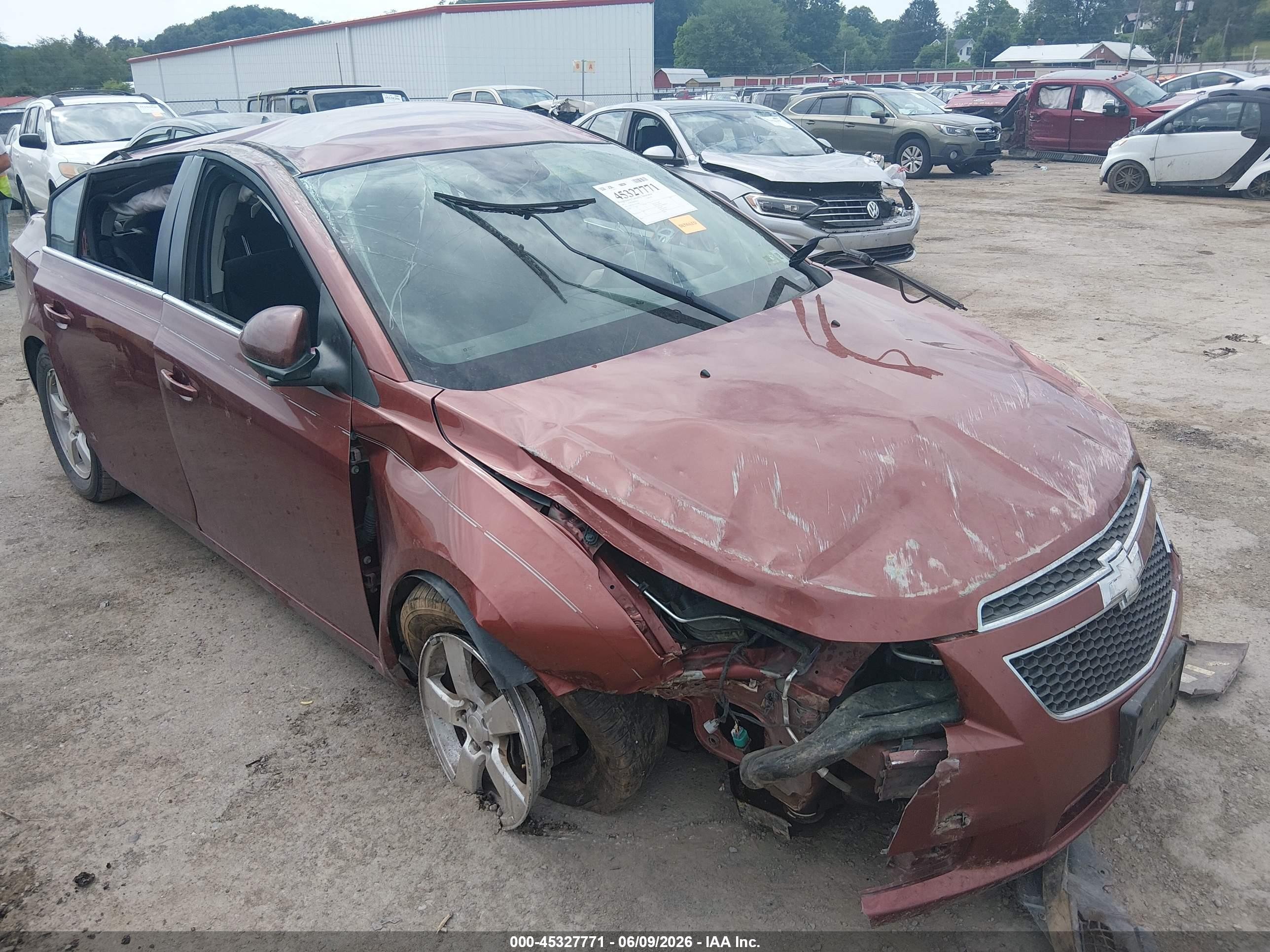 2012 Chevrolet Cruze 1lt Burgundy vin: 1G1PF5SC7C7371940