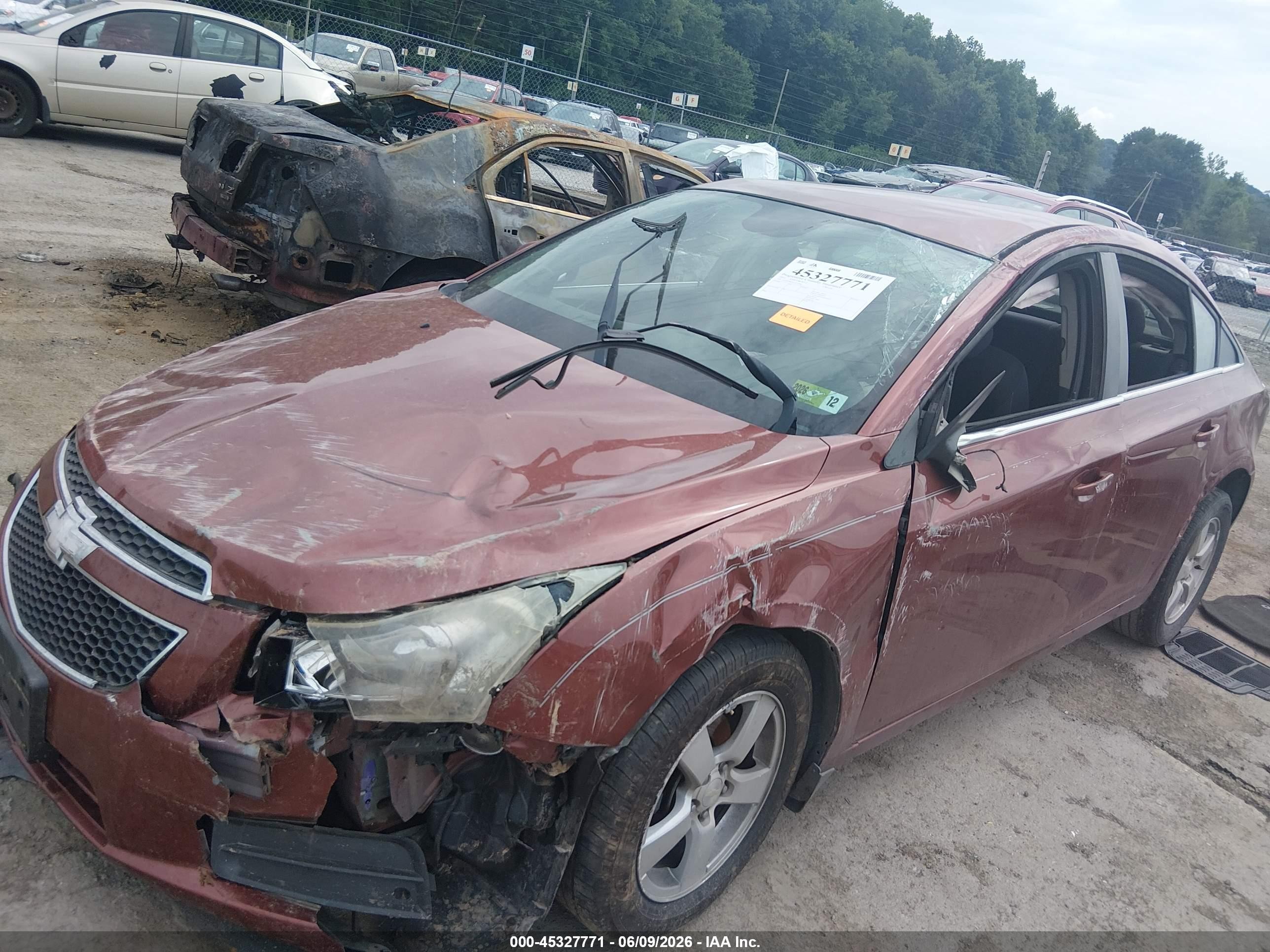 2012 Chevrolet Cruze 1lt Burgundy vin: 1G1PF5SC7C7371940
