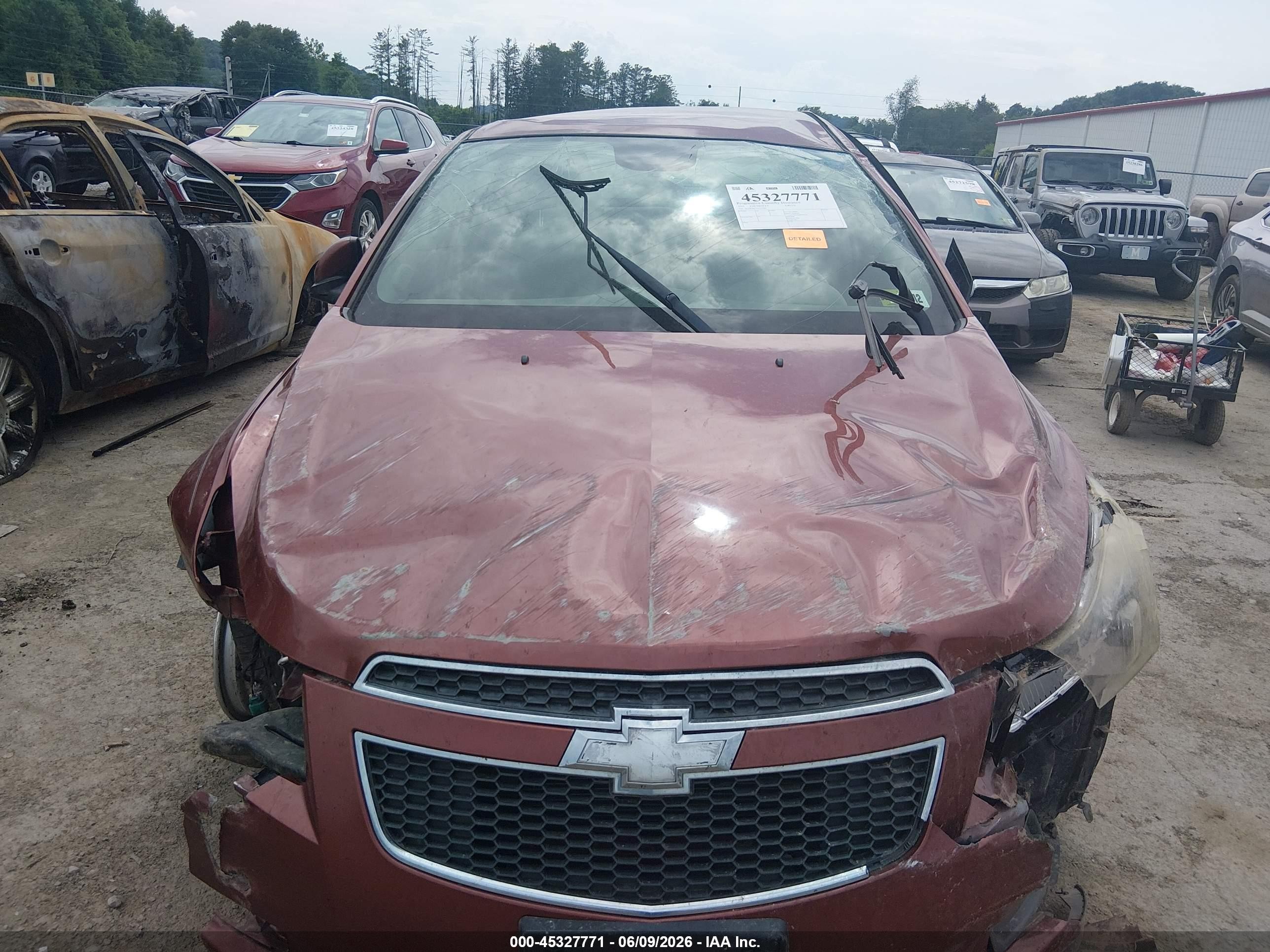 2012 Chevrolet Cruze 1lt Burgundy vin: 1G1PF5SC7C7371940
