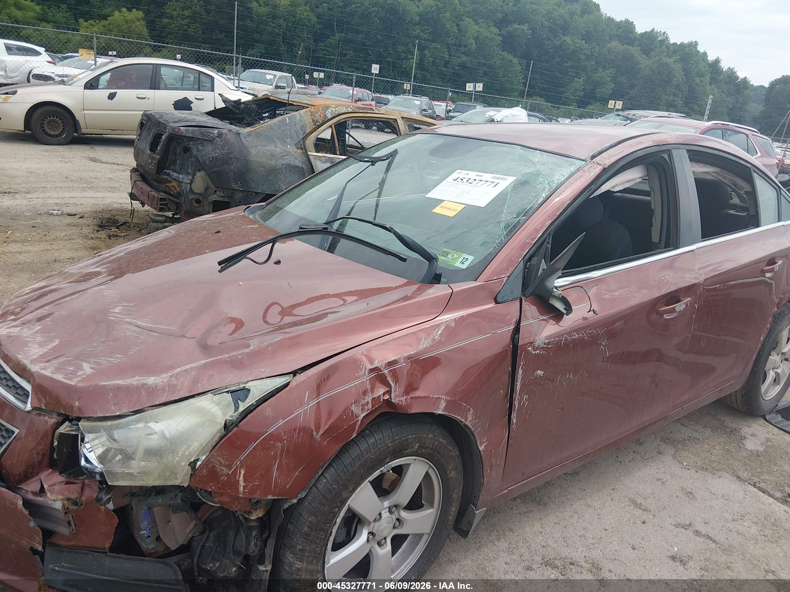 2012 Chevrolet Cruze 1lt Burgundy vin: 1G1PF5SC7C7371940