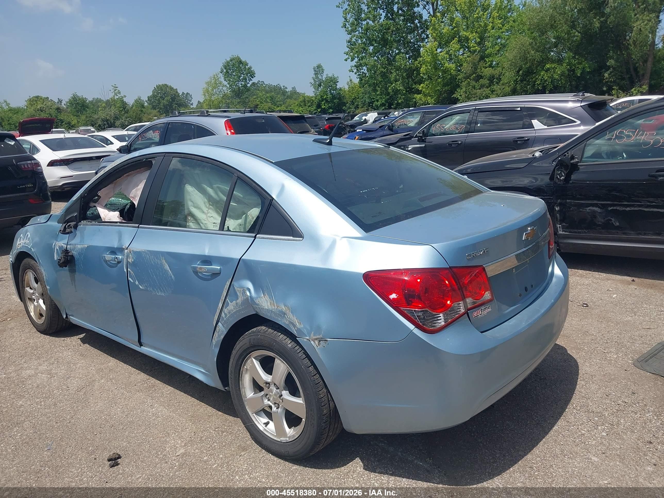 2012 Chevrolet Cruze 1lt Light Blue vin: 1G1PF5SC8C7160973