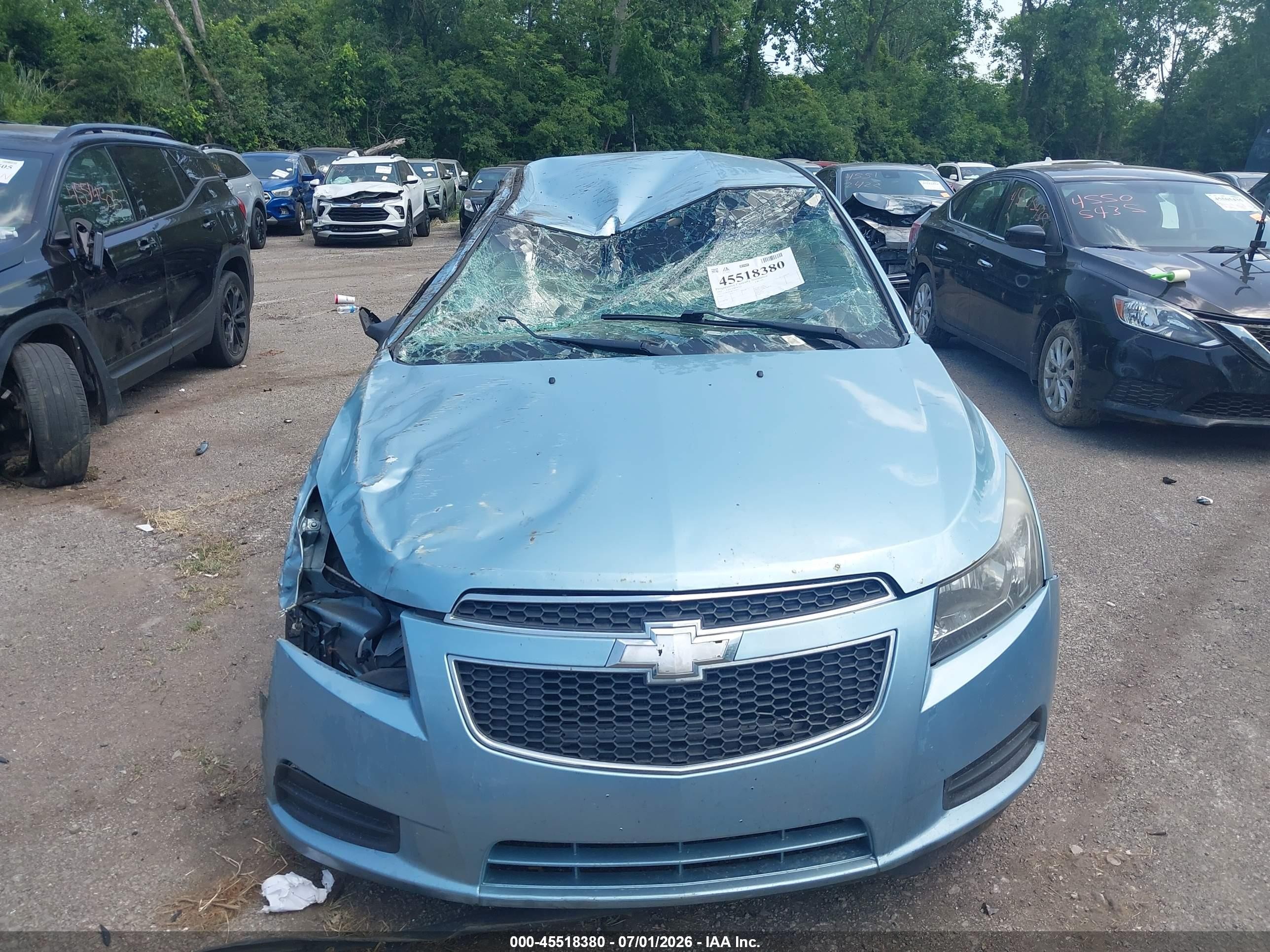 2012 Chevrolet Cruze 1lt Light Blue vin: 1G1PF5SC8C7160973