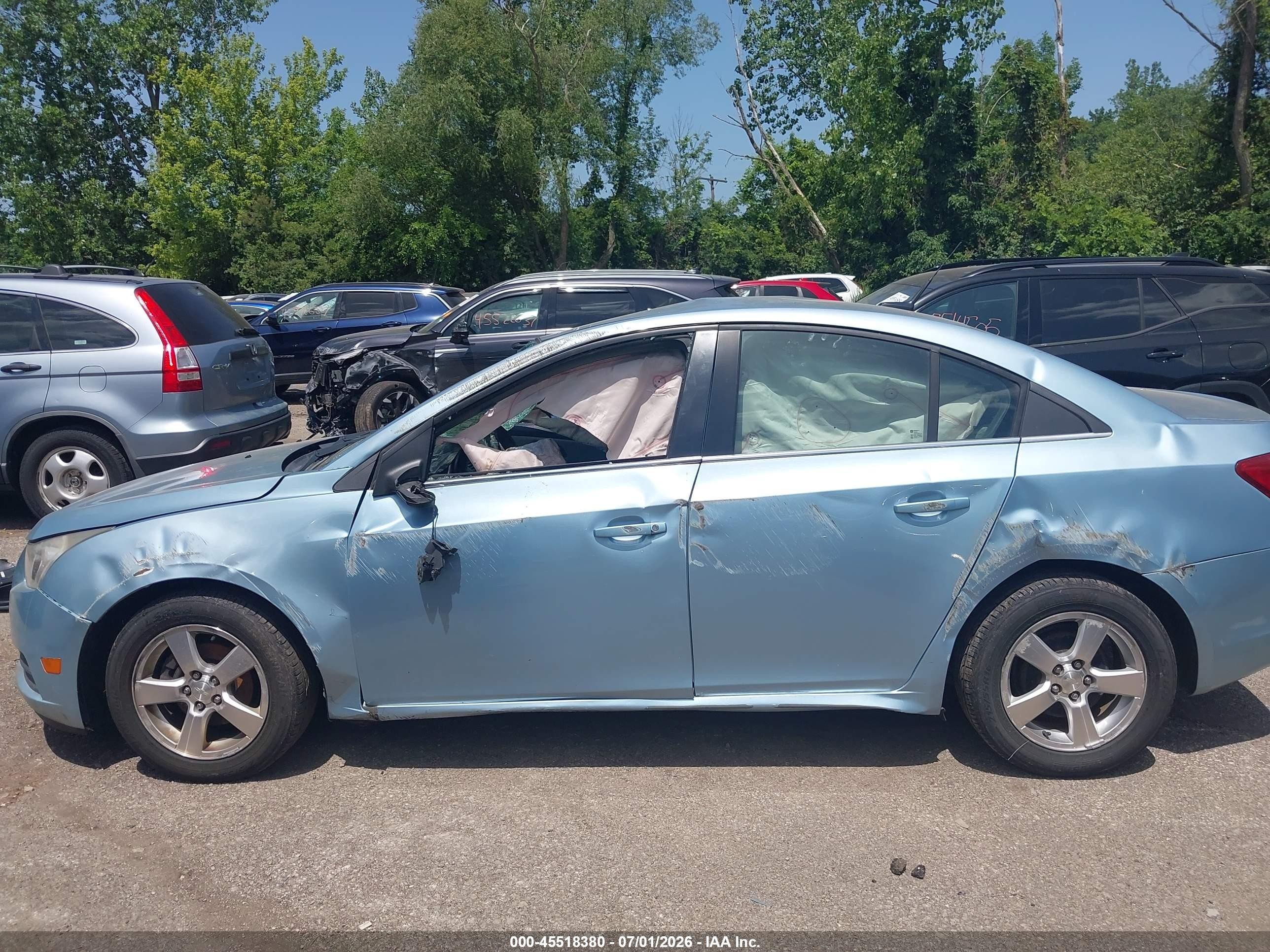 2012 Chevrolet Cruze 1lt Light Blue vin: 1G1PF5SC8C7160973