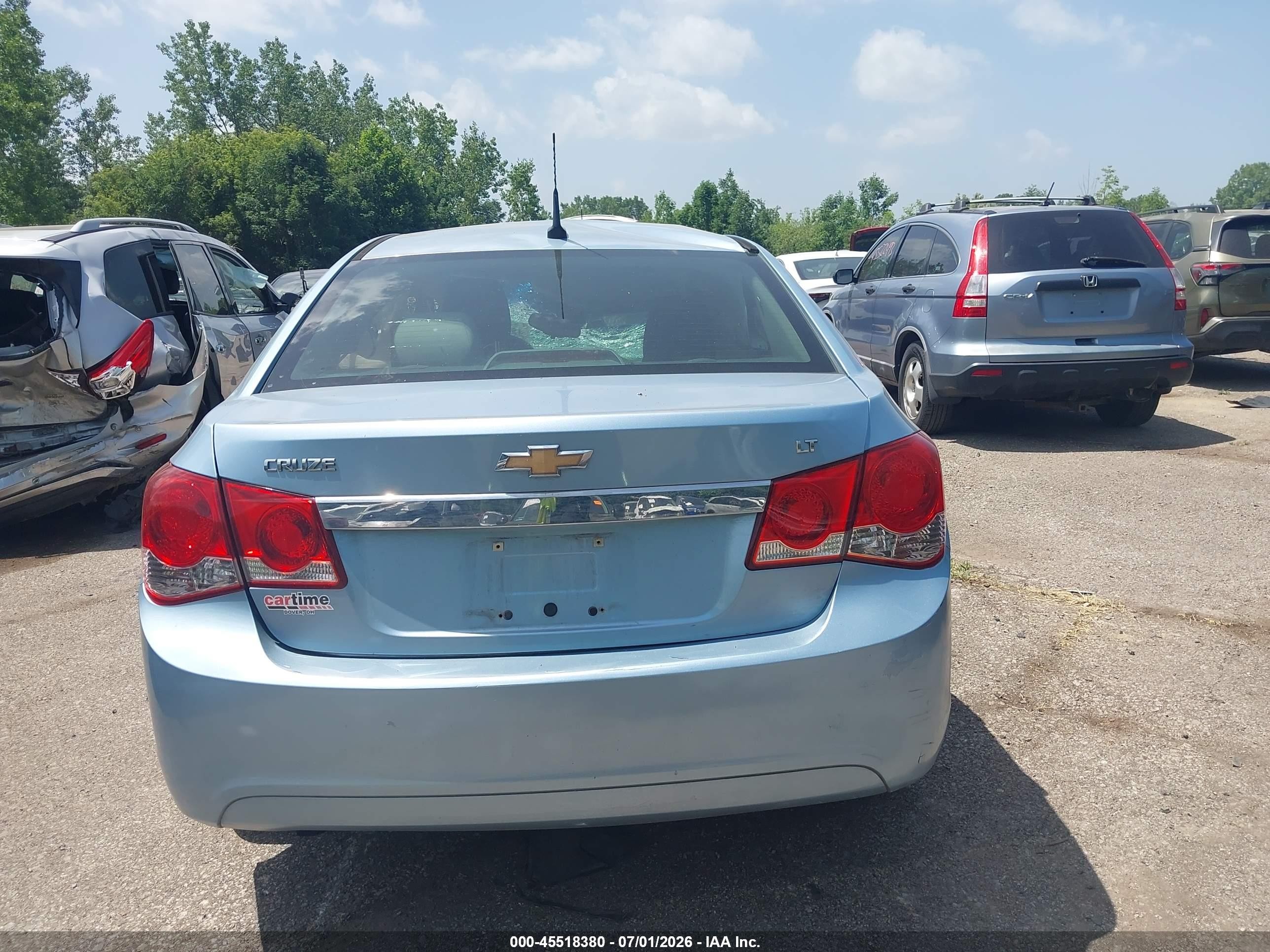 2012 Chevrolet Cruze 1lt Light Blue vin: 1G1PF5SC8C7160973