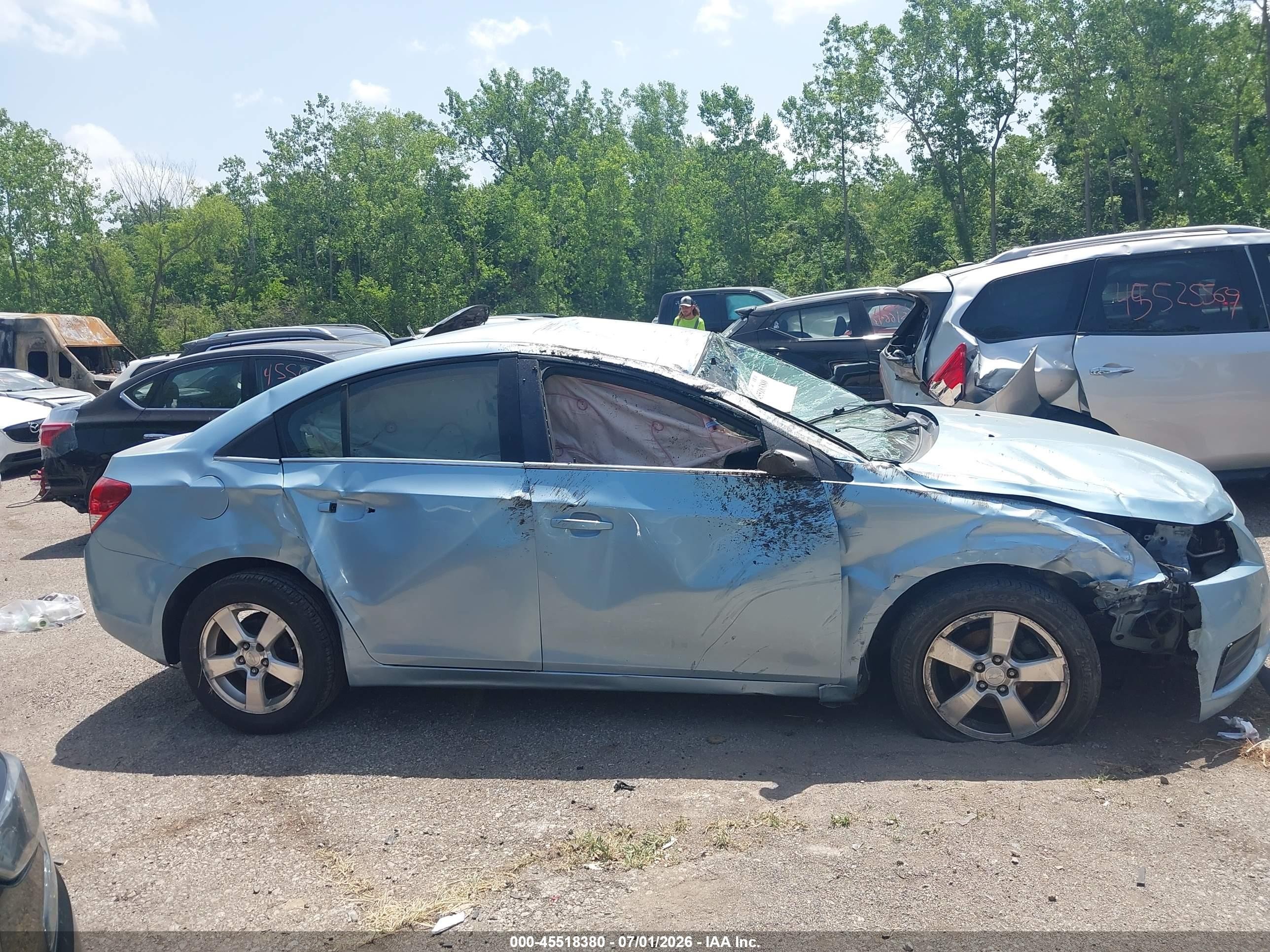 2012 Chevrolet Cruze 1lt Light Blue vin: 1G1PF5SC8C7160973