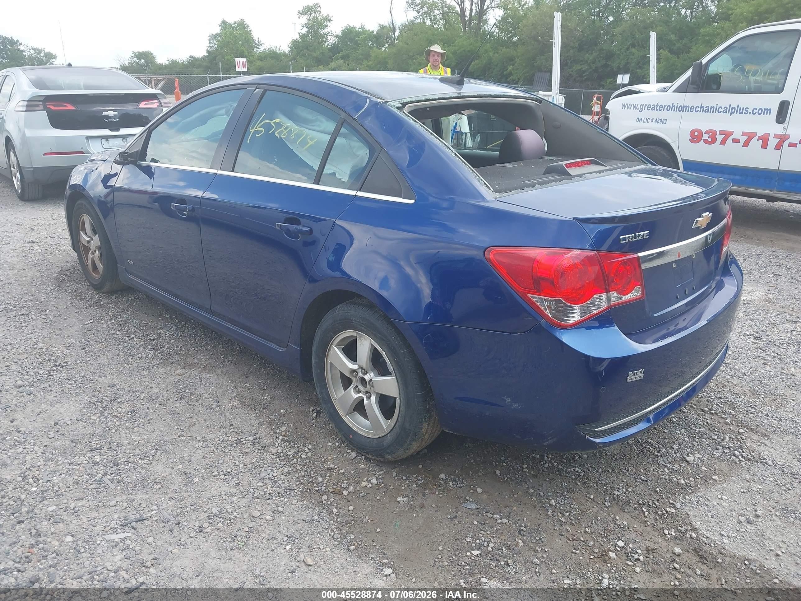 2012 Chevrolet Cruze 1lt Blue vin: 1G1PF5SC8C7196257