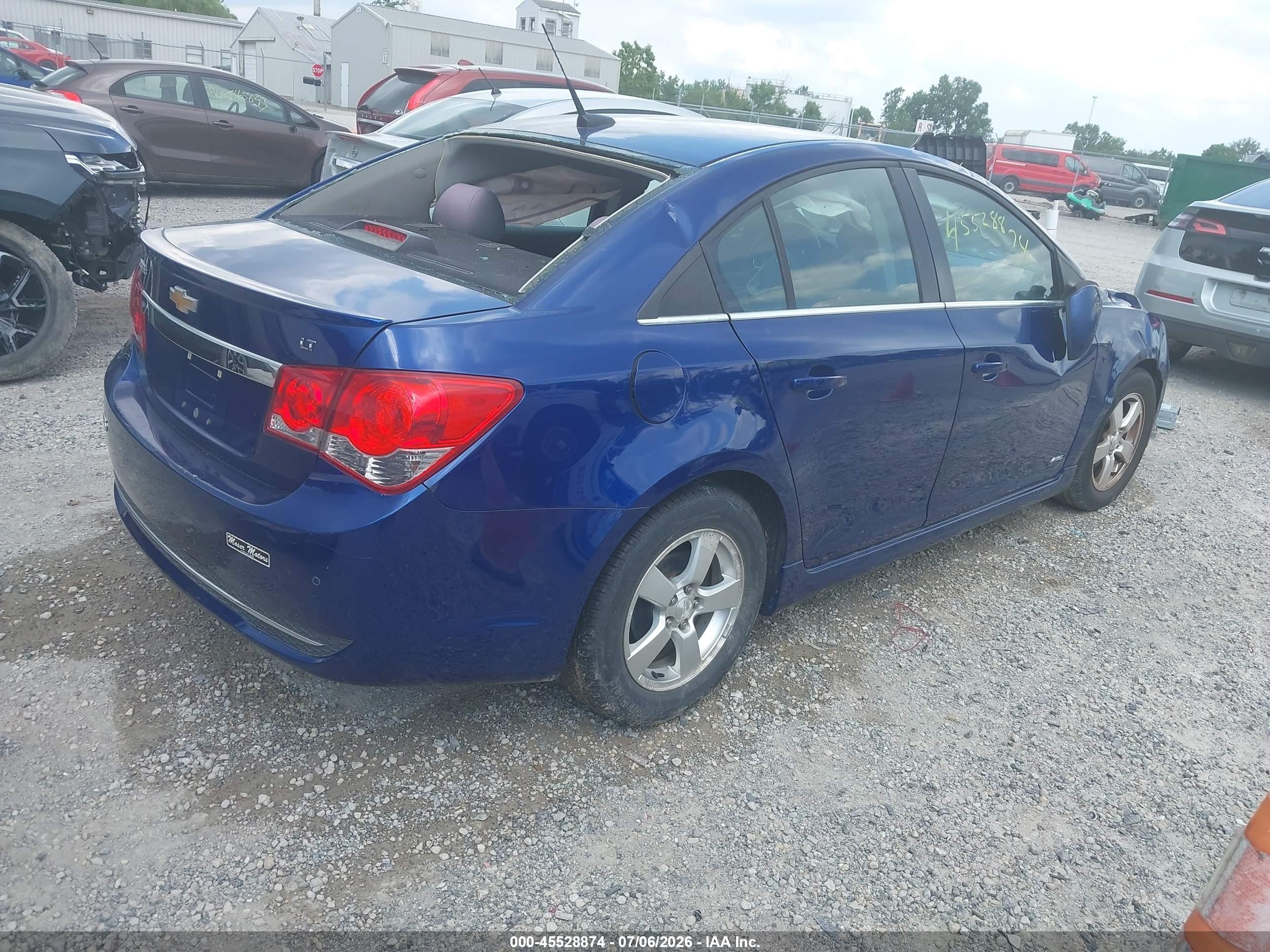 2012 Chevrolet Cruze 1lt Blue vin: 1G1PF5SC8C7196257