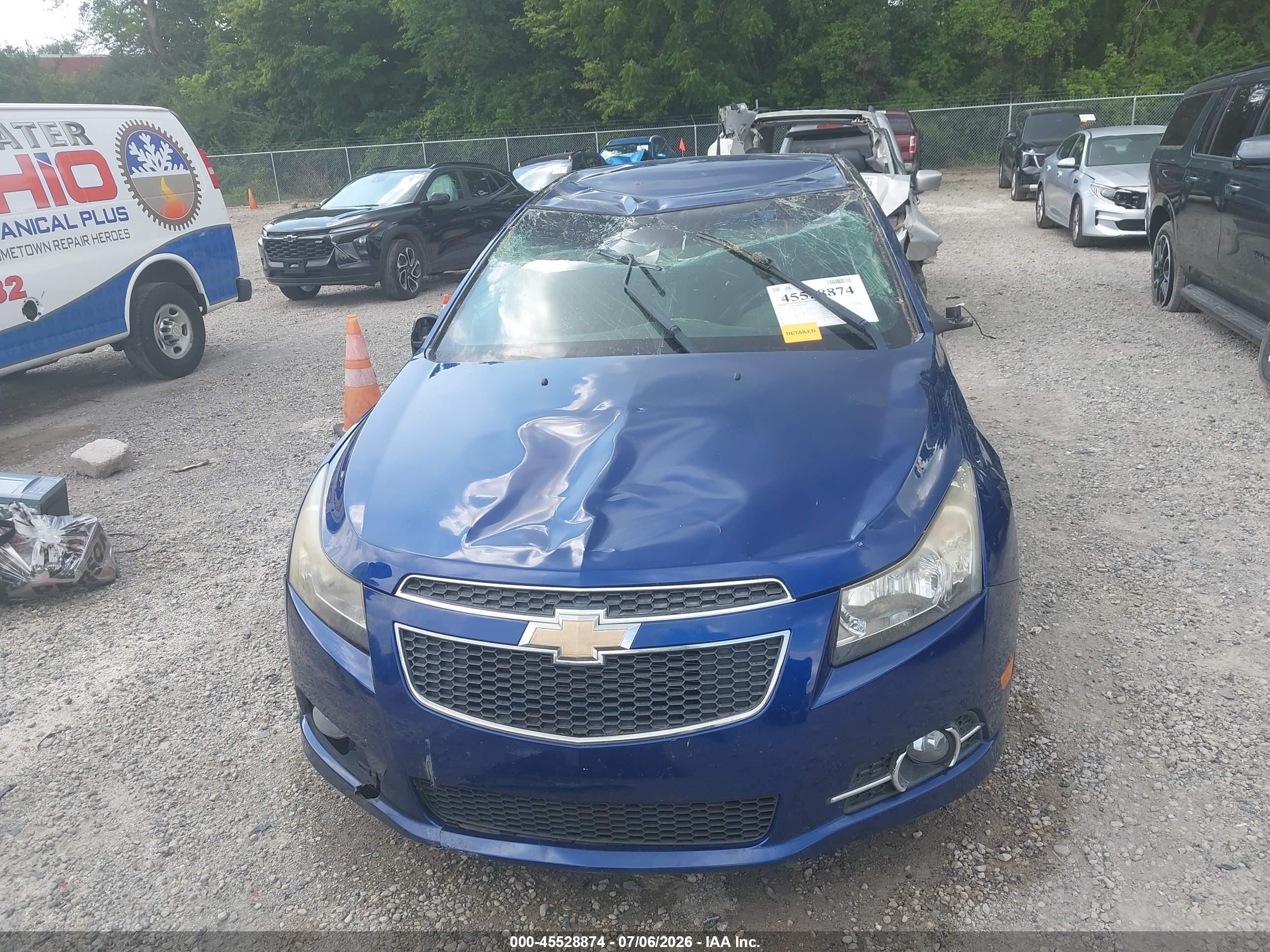 2012 Chevrolet Cruze 1lt Blue vin: 1G1PF5SC8C7196257