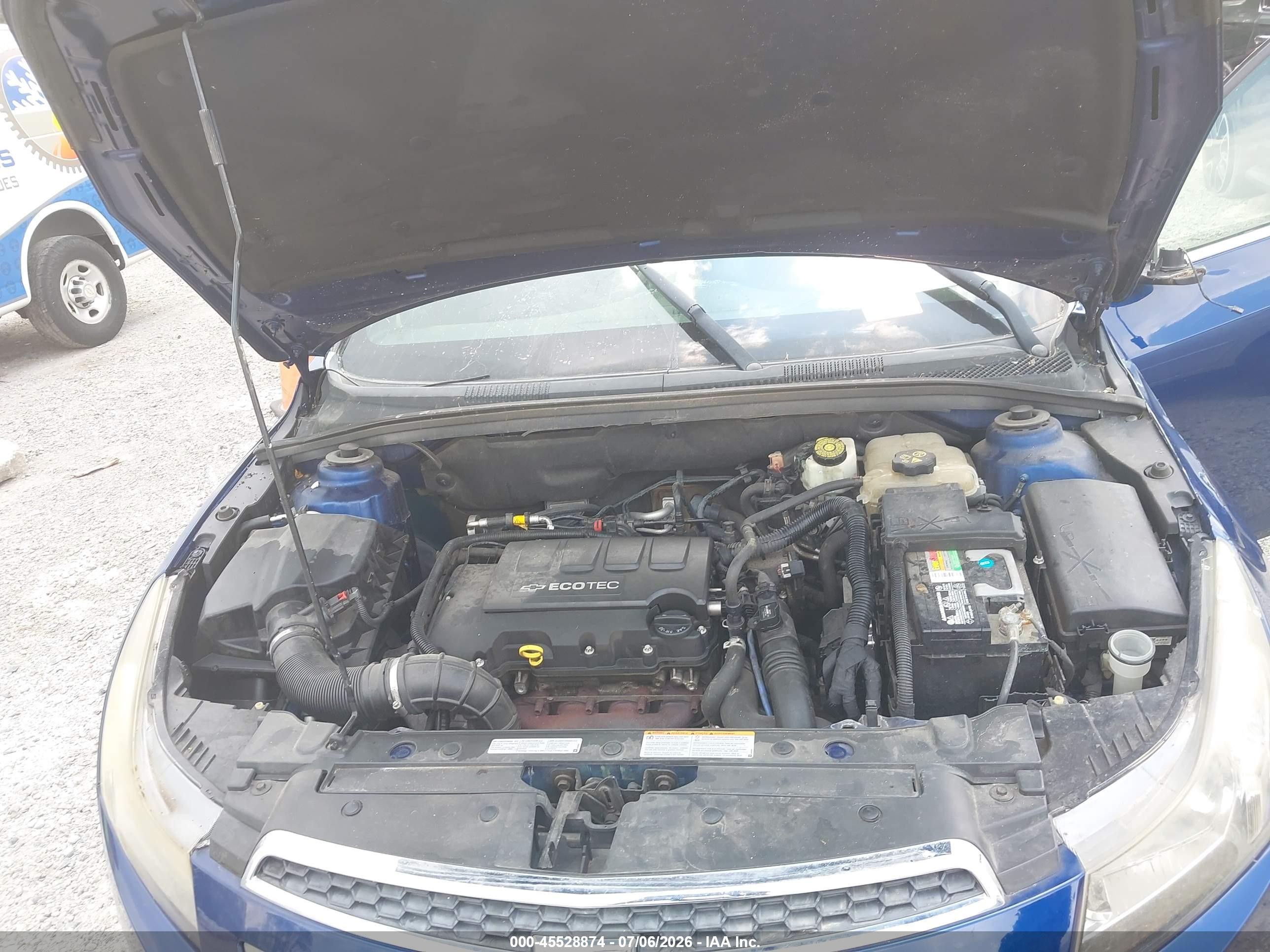 2012 Chevrolet Cruze 1lt Blue vin: 1G1PF5SC8C7196257