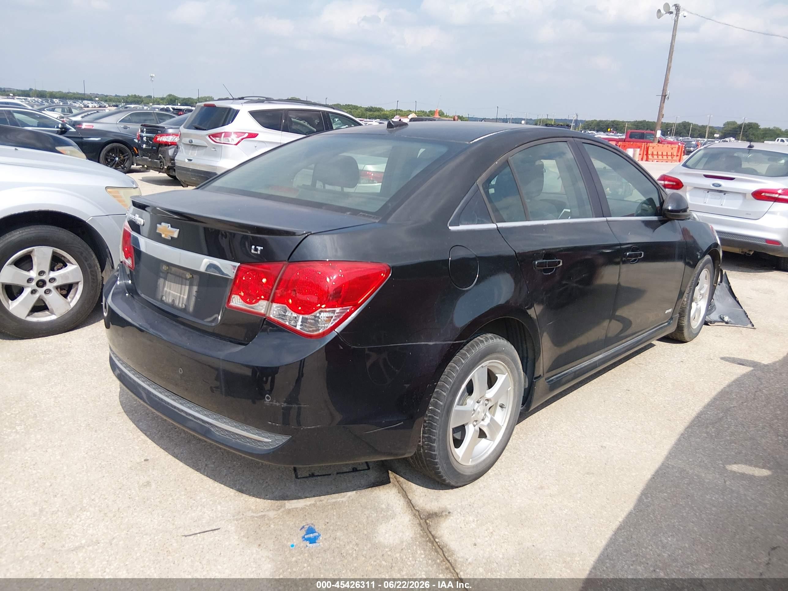 2012 Chevrolet Cruze 1lt Black vin: 1G1PF5SC8C7256912