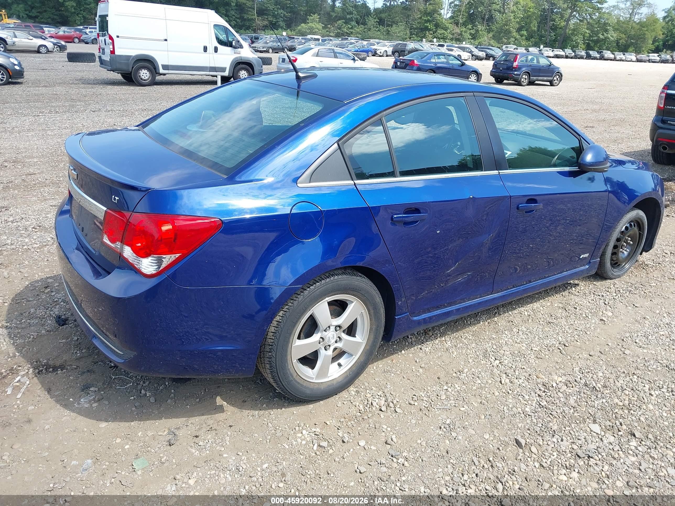 2012 Chevrolet Cruze 1lt Blue vin: 1G1PF5SC8C7273435