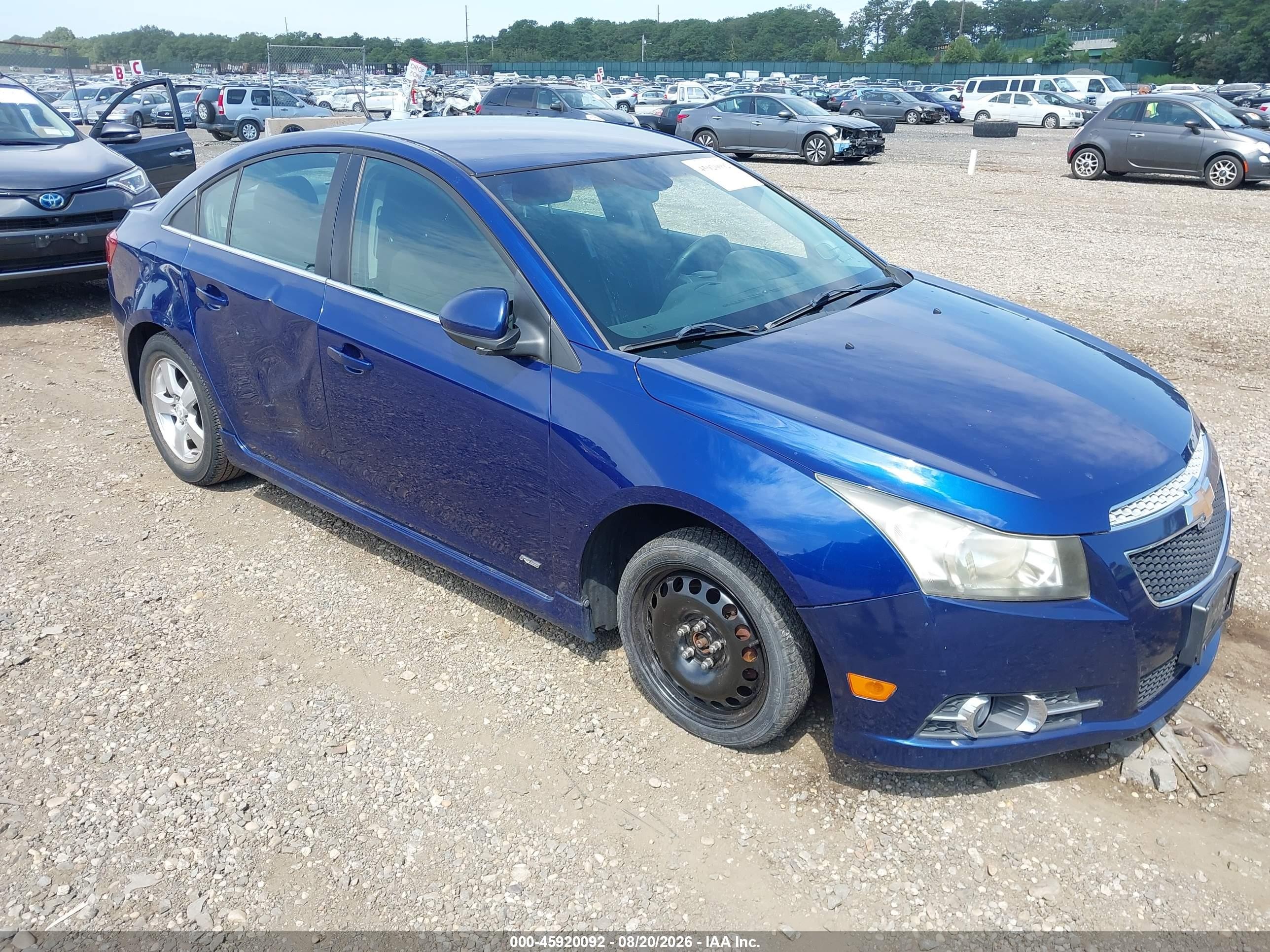 2012 Chevrolet Cruze 1lt Blue vin: 1G1PF5SC8C7273435