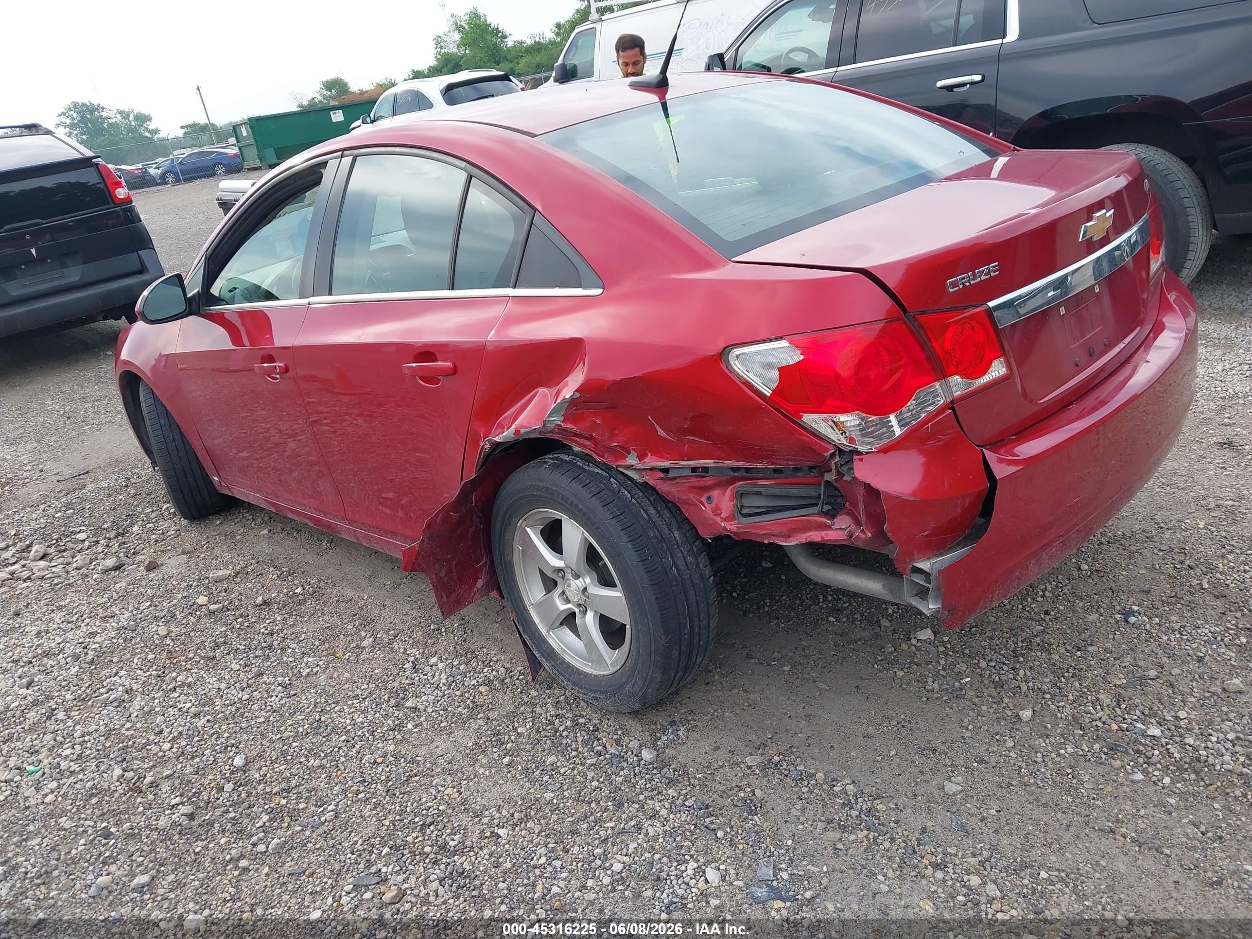 2012 Chevrolet Cruze 1lt Red vin: 1G1PF5SC8C7361613