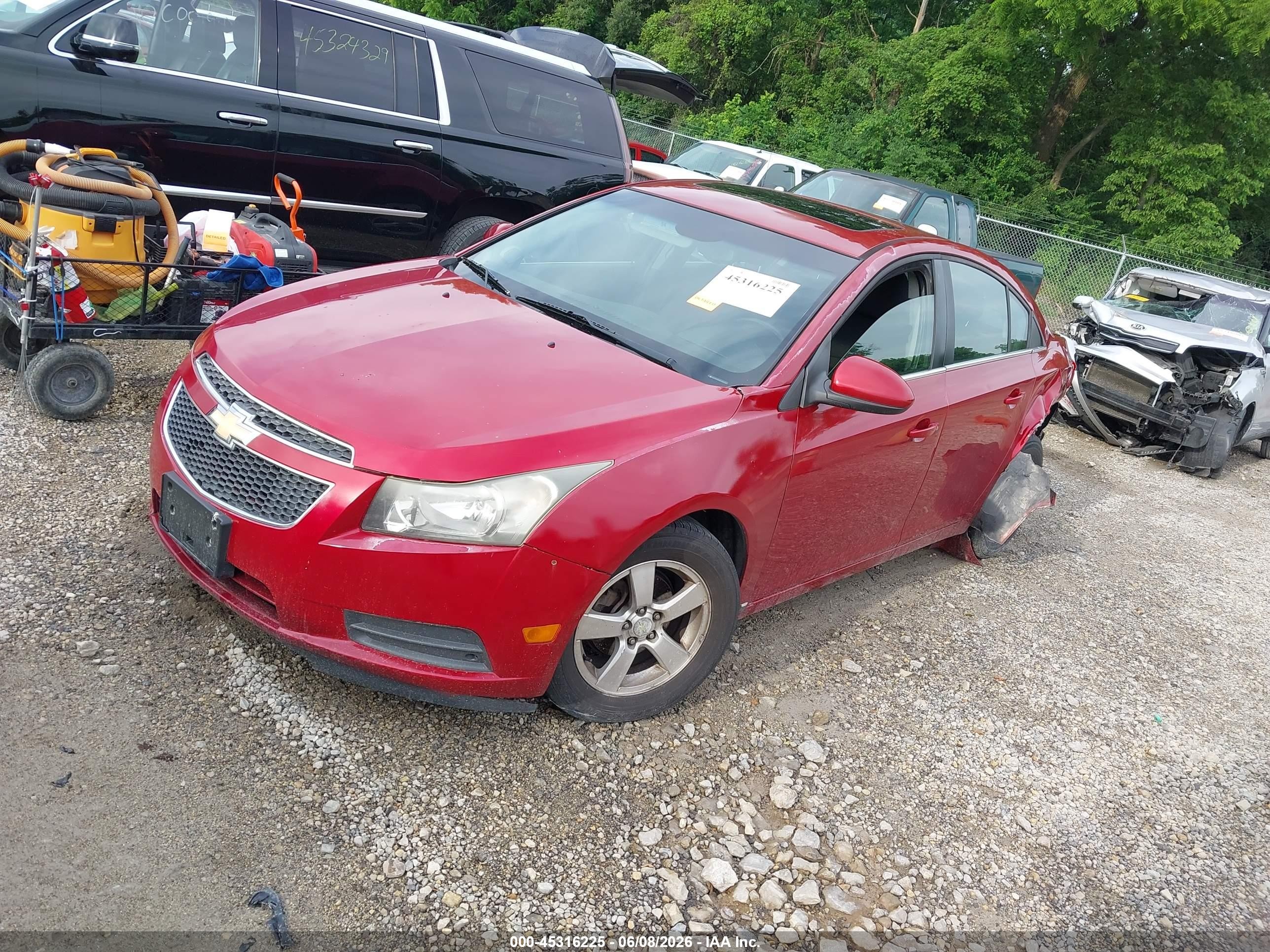 2012 Chevrolet Cruze 1lt Red vin: 1G1PF5SC8C7361613