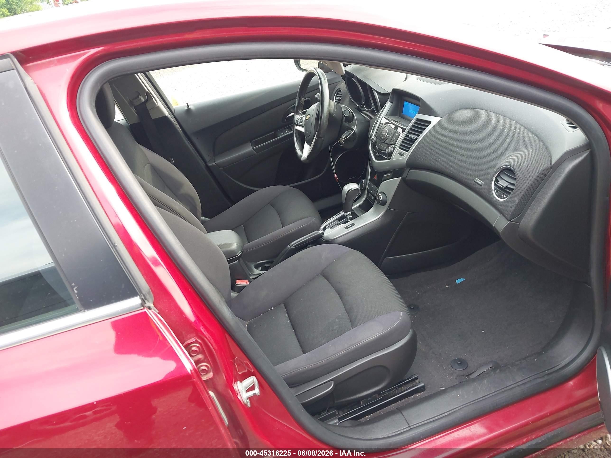 2012 Chevrolet Cruze 1lt Red vin: 1G1PF5SC8C7361613