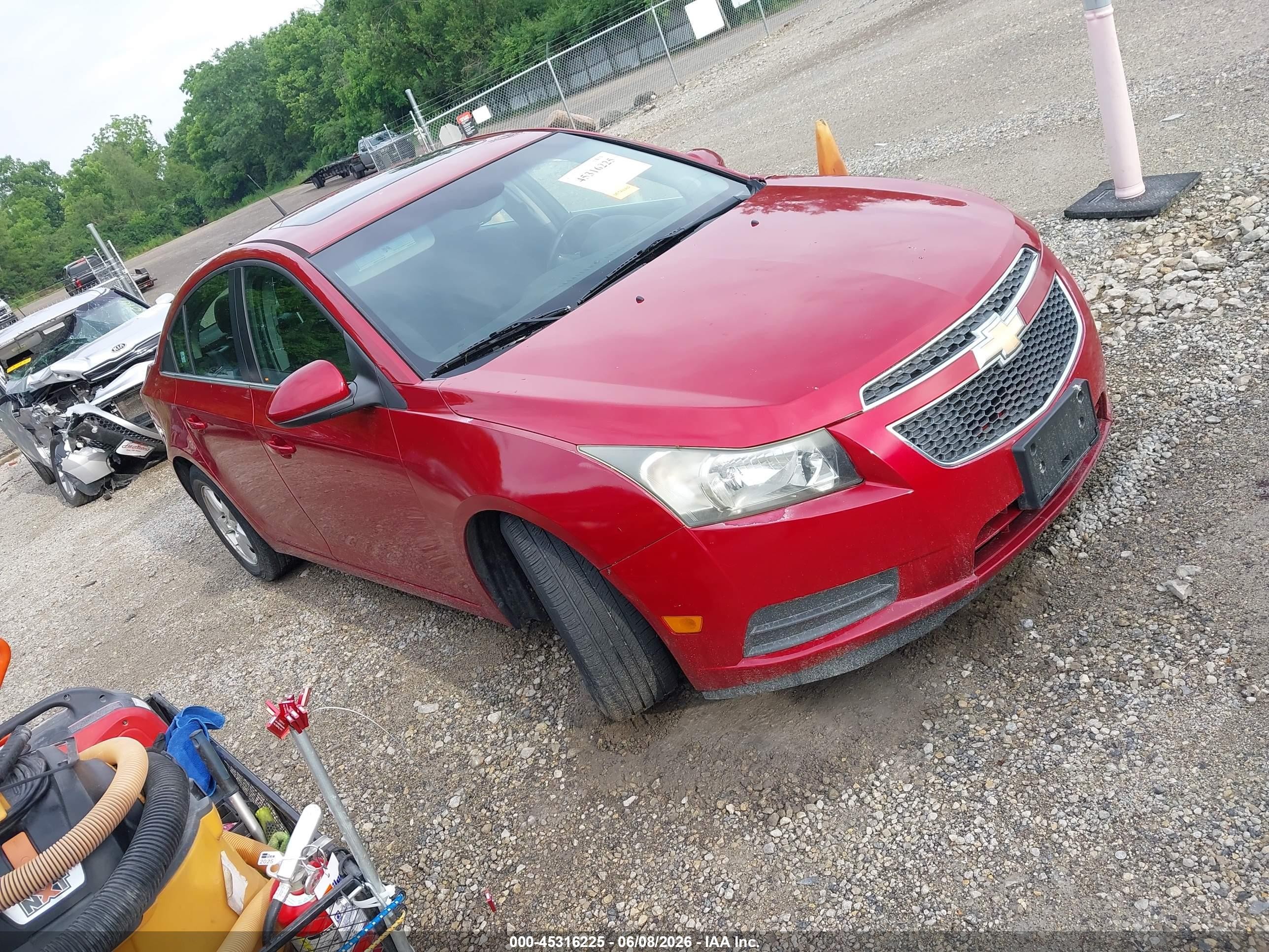 2012 Chevrolet Cruze 1lt Red vin: 1G1PF5SC8C7361613