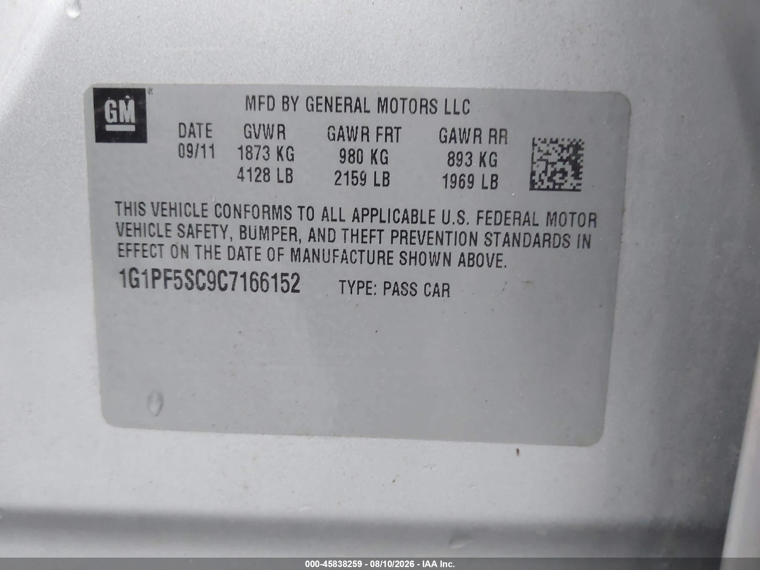 2012 Chevrolet Cruze 1lt Silver vin: 1G1PF5SC9C7166152