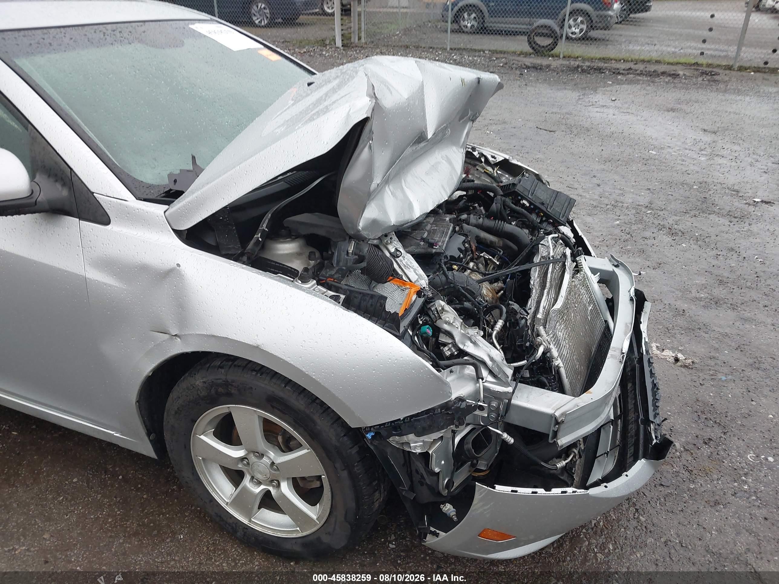 2012 Chevrolet Cruze 1lt Silver vin: 1G1PF5SC9C7166152