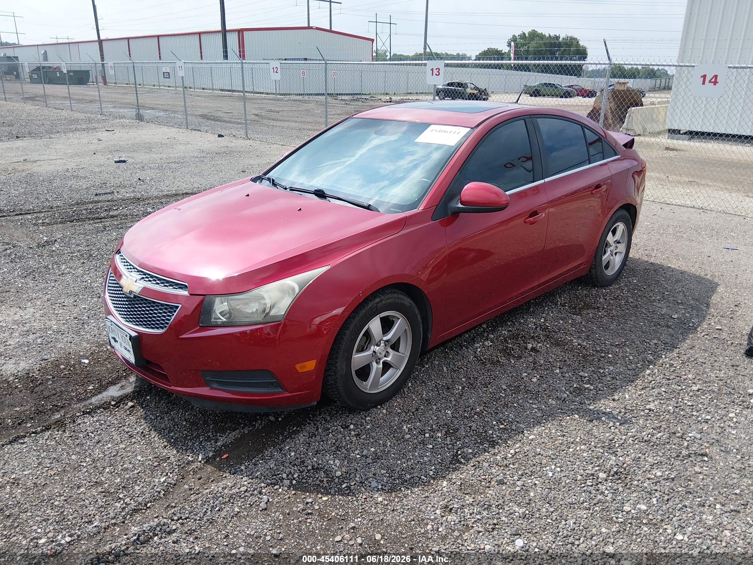 2012 Chevrolet Cruze 1lt Красный vin: 1G1PF5SC9C7186305