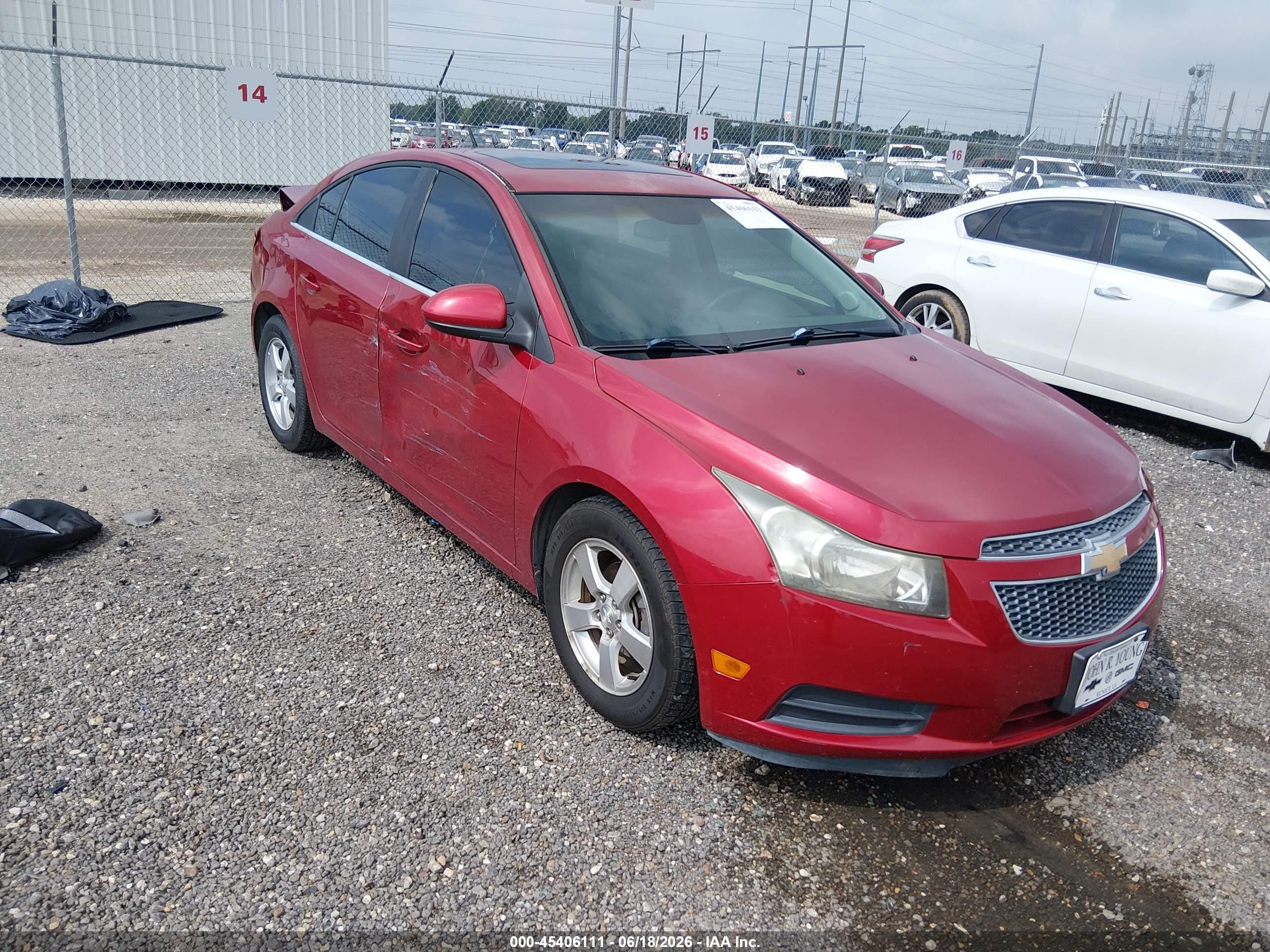 2012 Chevrolet Cruze 1lt Красный vin: 1G1PF5SC9C7186305