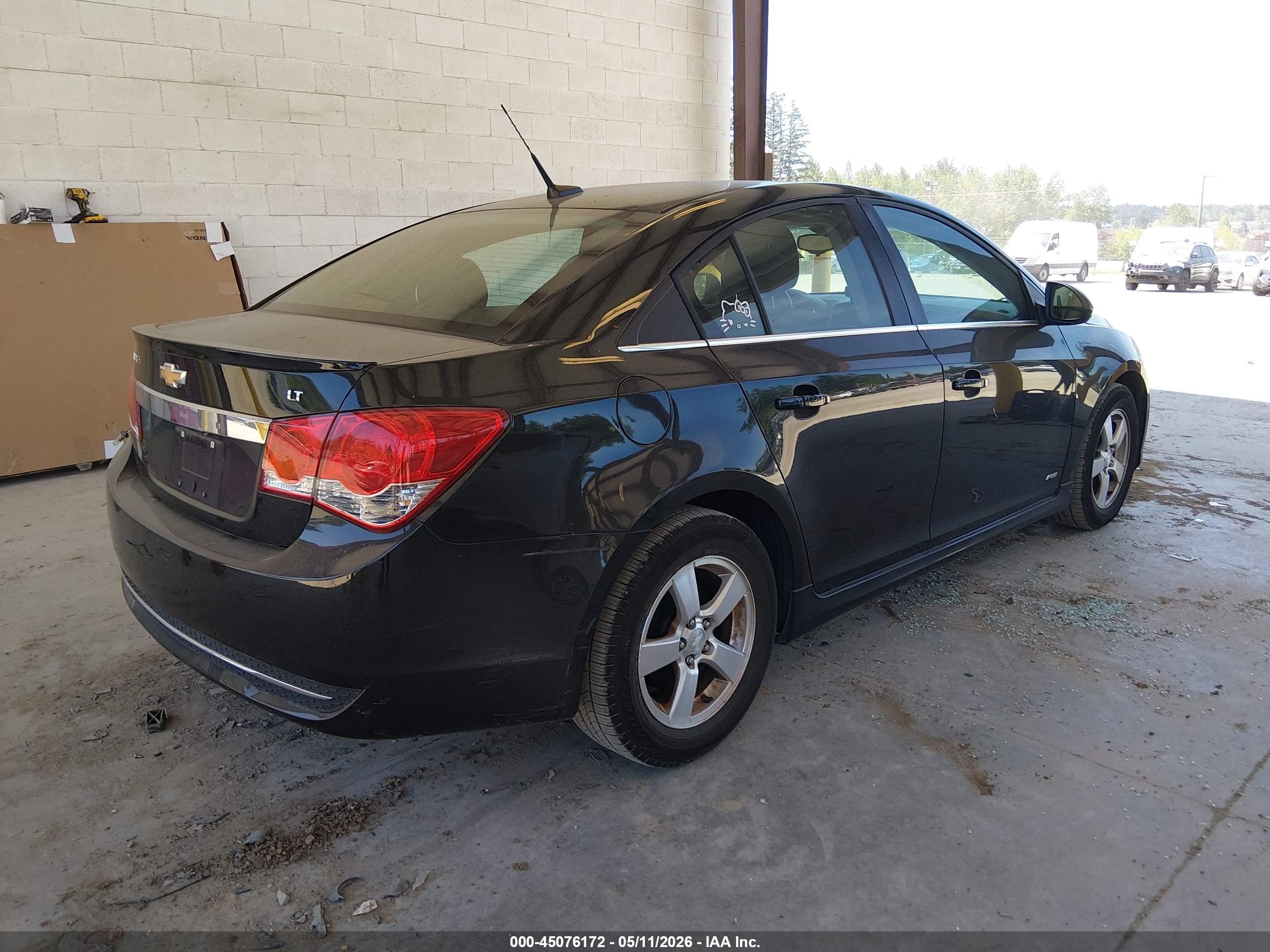 2012 Chevrolet Cruze 1lt Black vin: 1G1PF5SC9C7241738