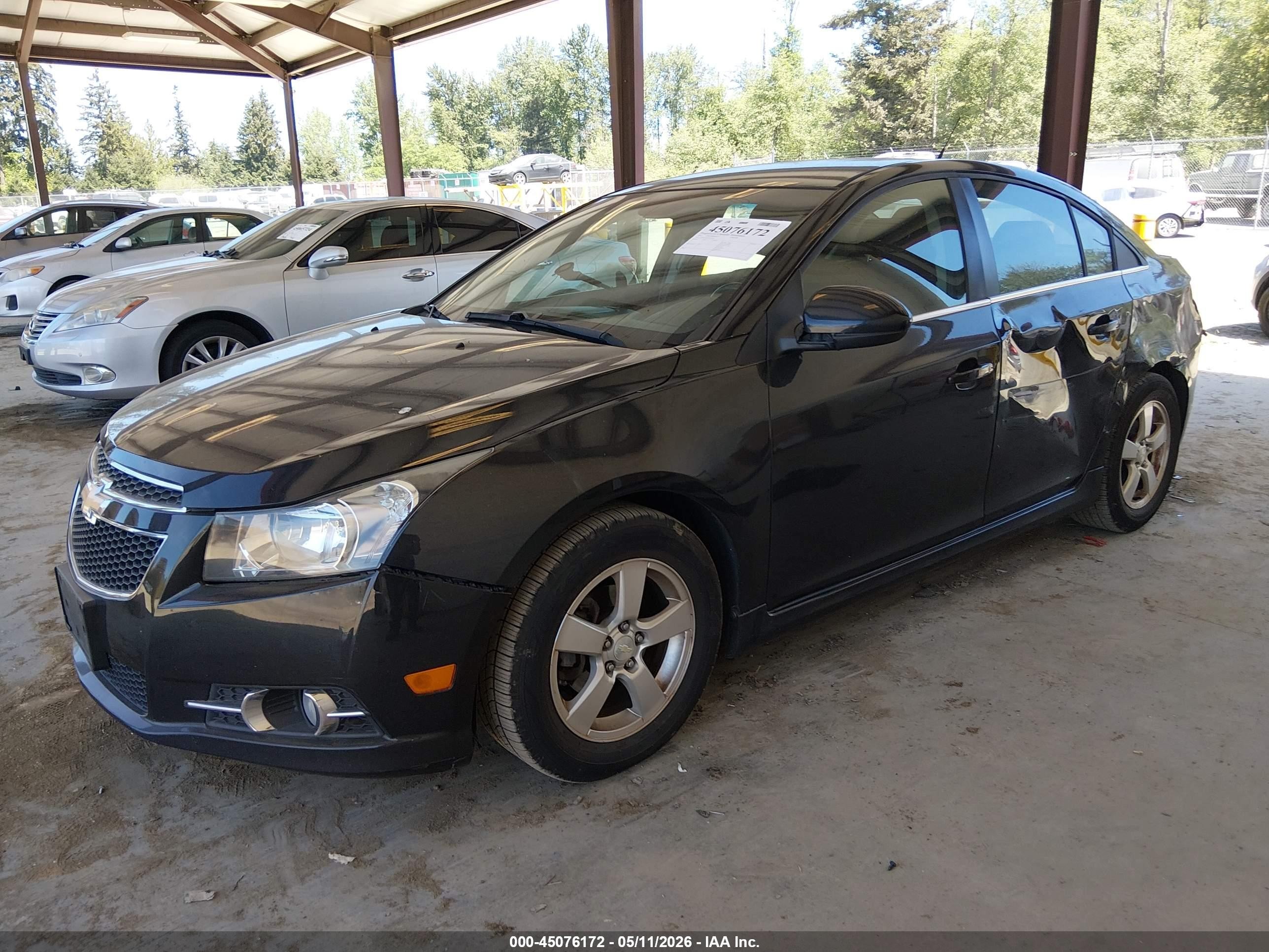 2012 Chevrolet Cruze 1lt Black vin: 1G1PF5SC9C7241738