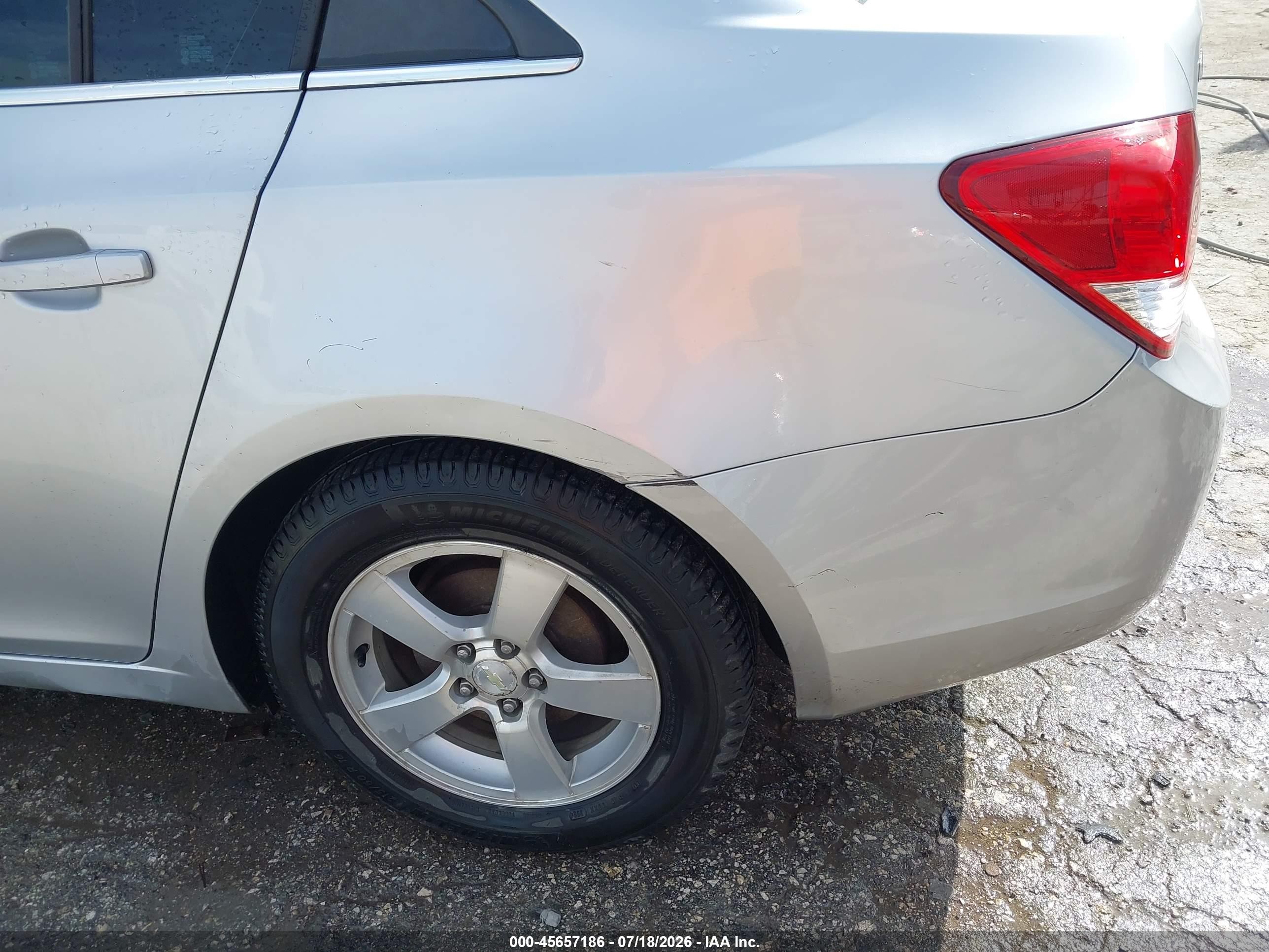 2012 Chevrolet Cruze 1lt Silver vin: 1G1PF5SC9C7330578