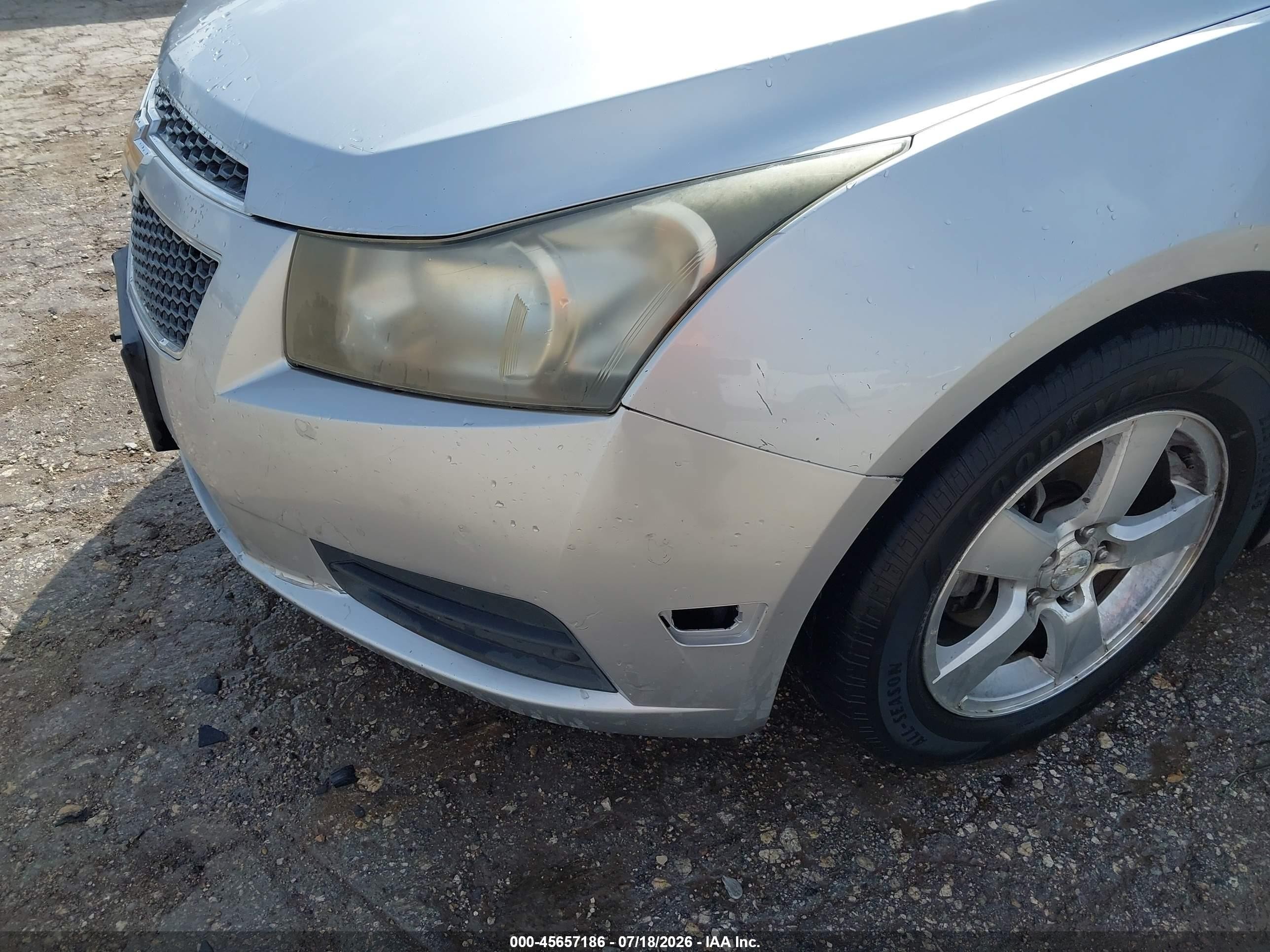 2012 Chevrolet Cruze 1lt Silver vin: 1G1PF5SC9C7330578