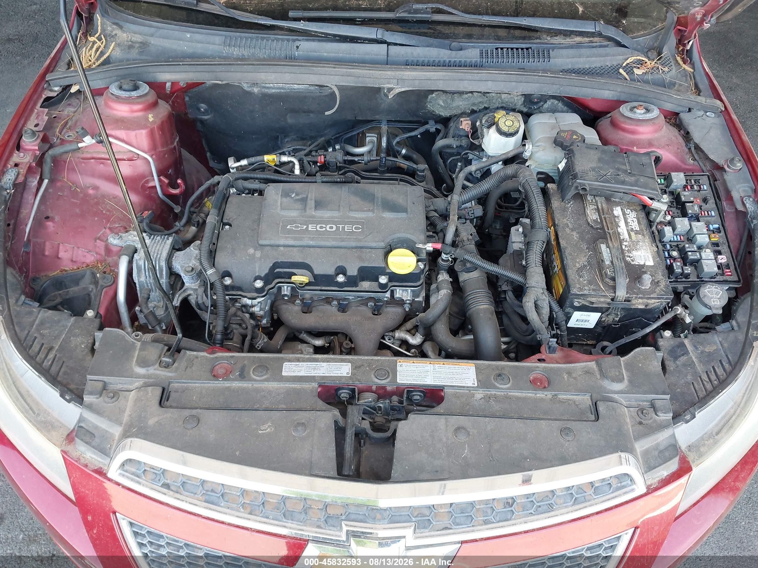 2012 Chevrolet Cruze 1lt Бордовый vin: 1G1PF5SC9C7347963