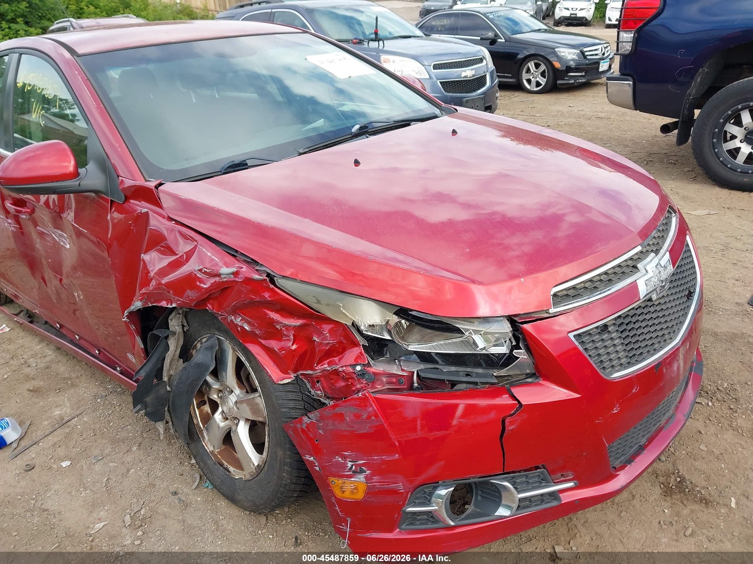 2012 Chevrolet Cruze 1lt Red vin: 1G1PF5SCXC7134777