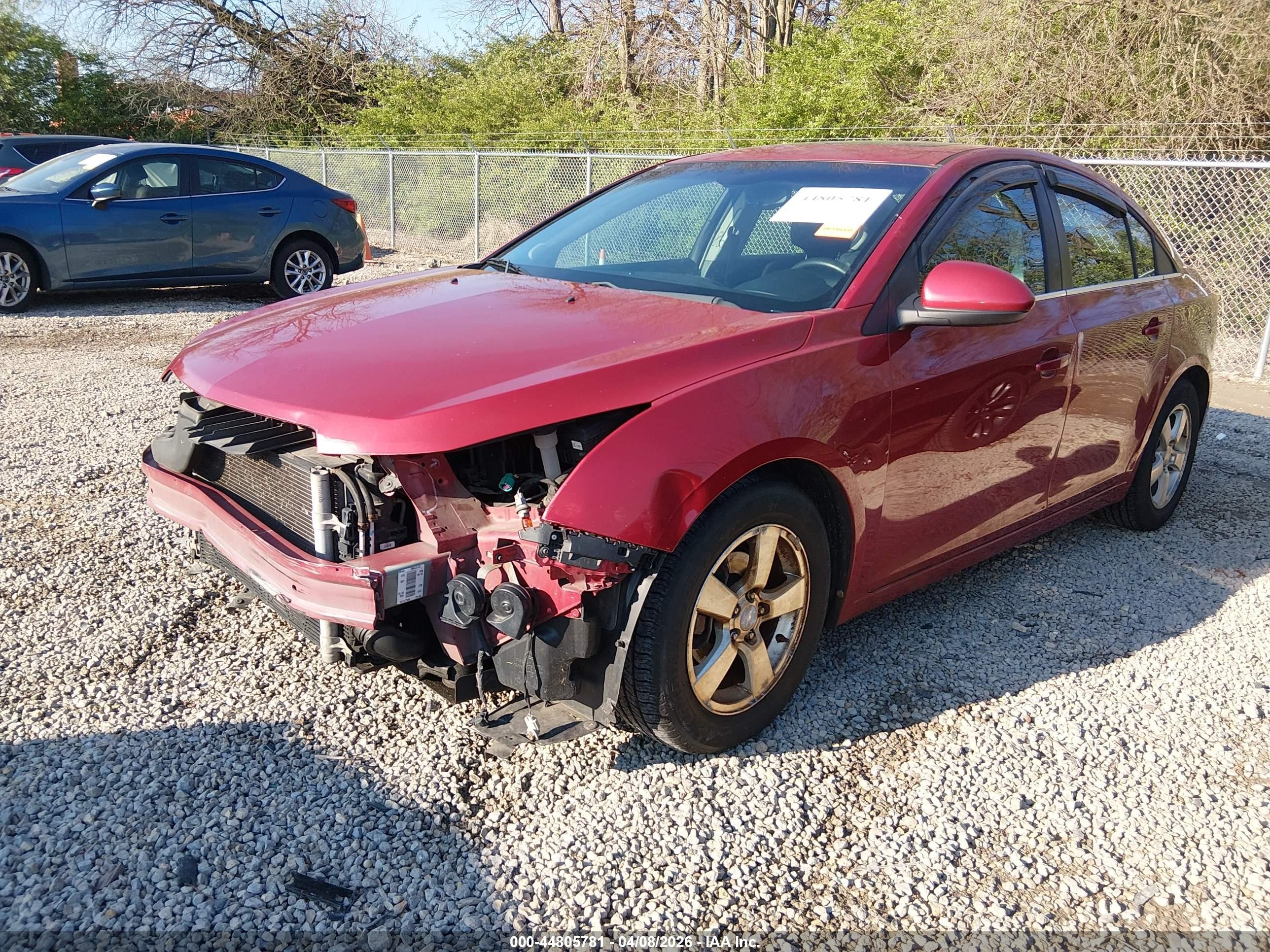 2012 Chevrolet Cruze 1lt Red vin: 1G1PF5SCXC7216587
