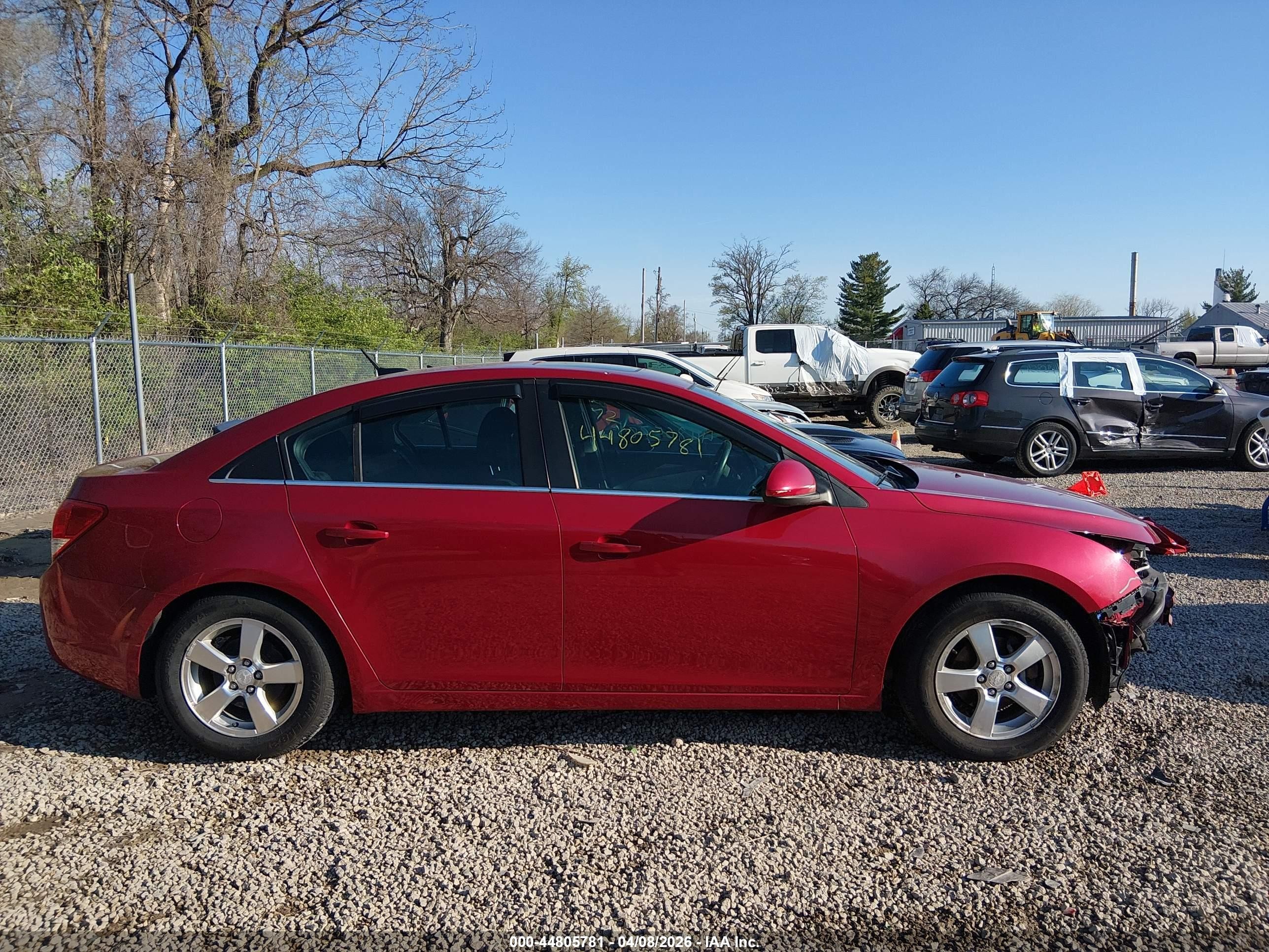 2012 Chevrolet Cruze 1lt Red vin: 1G1PF5SCXC7216587