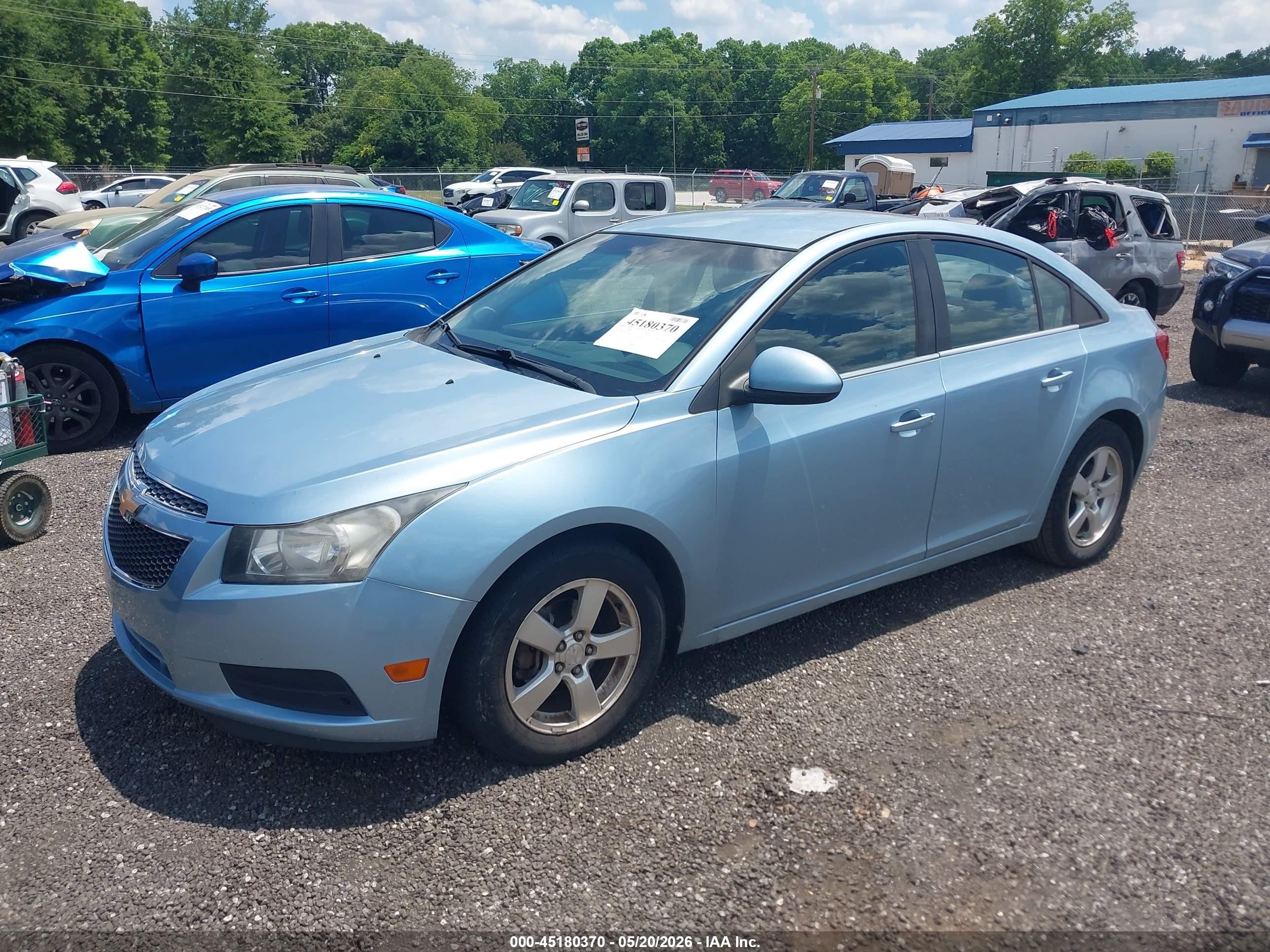 2012 Chevrolet Cruze 1lt Light Blue vin: 1G1PF5SCXC7269077