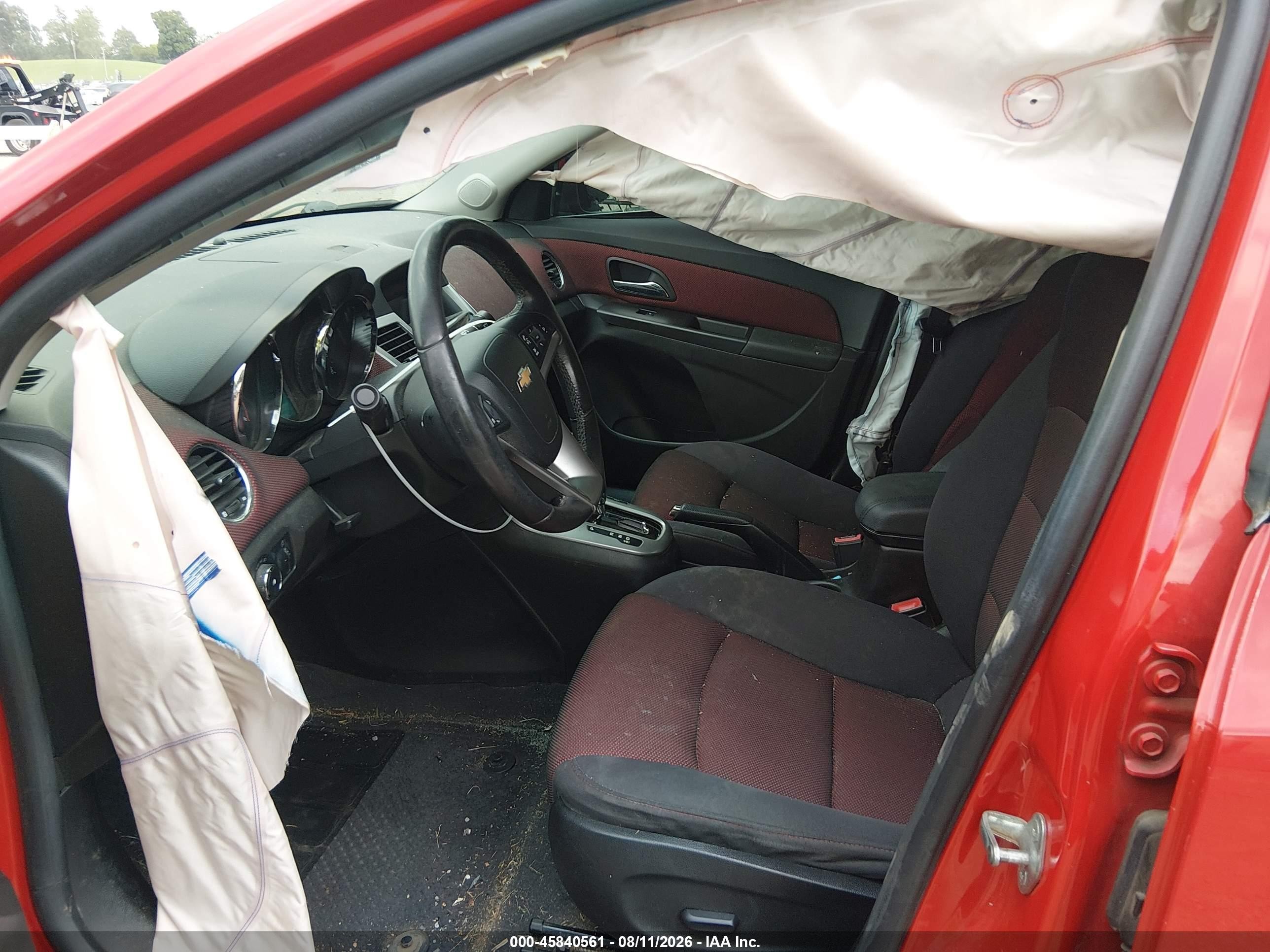 2012 Chevrolet Cruze 1lt Red vin: 1G1PF5SCXC7394239