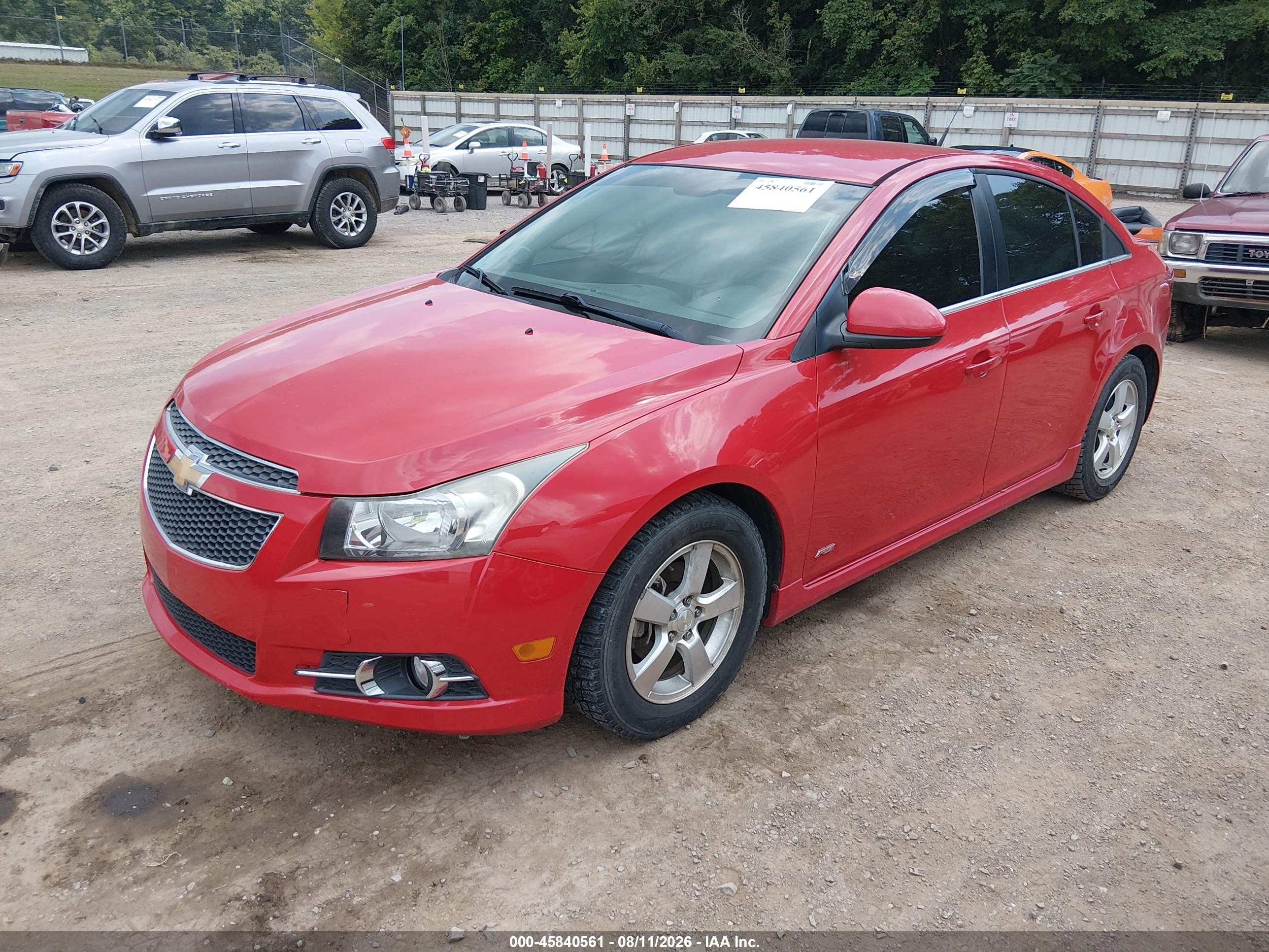 2012 Chevrolet Cruze 1lt Red vin: 1G1PF5SCXC7394239