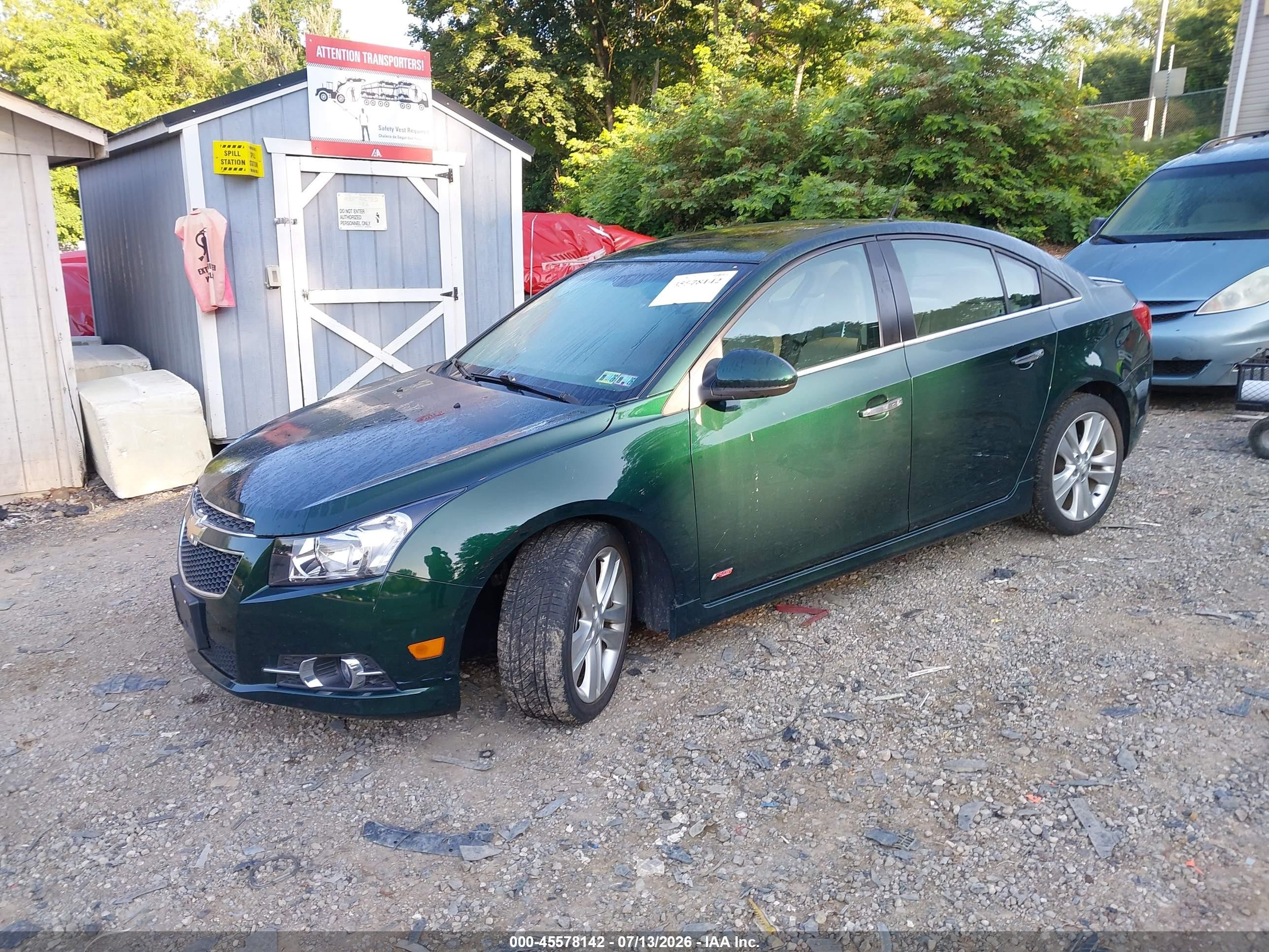 2014 Chevrolet Cruze Ltz Green vin: 1G1PG5SB0E7476049