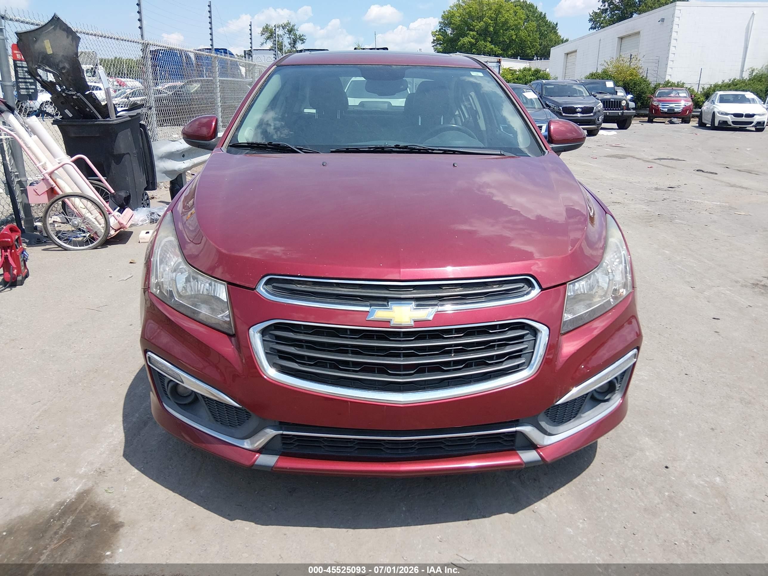 2015 Chevrolet Cruze Ltz Red vin: 1G1PG5SB0F7126065
