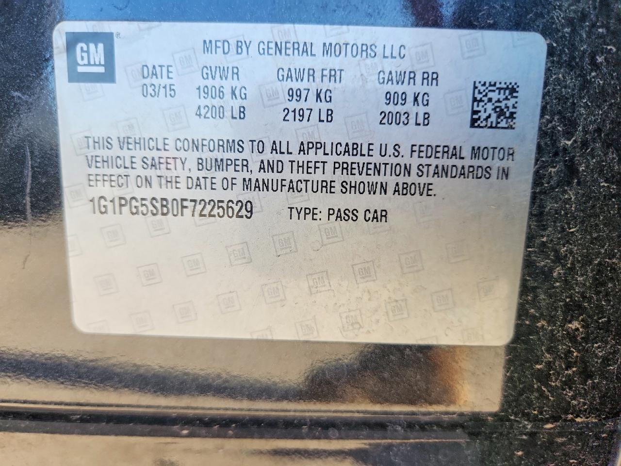 2015 Chevrolet Cruze Ltz Black vin: 1G1PG5SB0F7225629