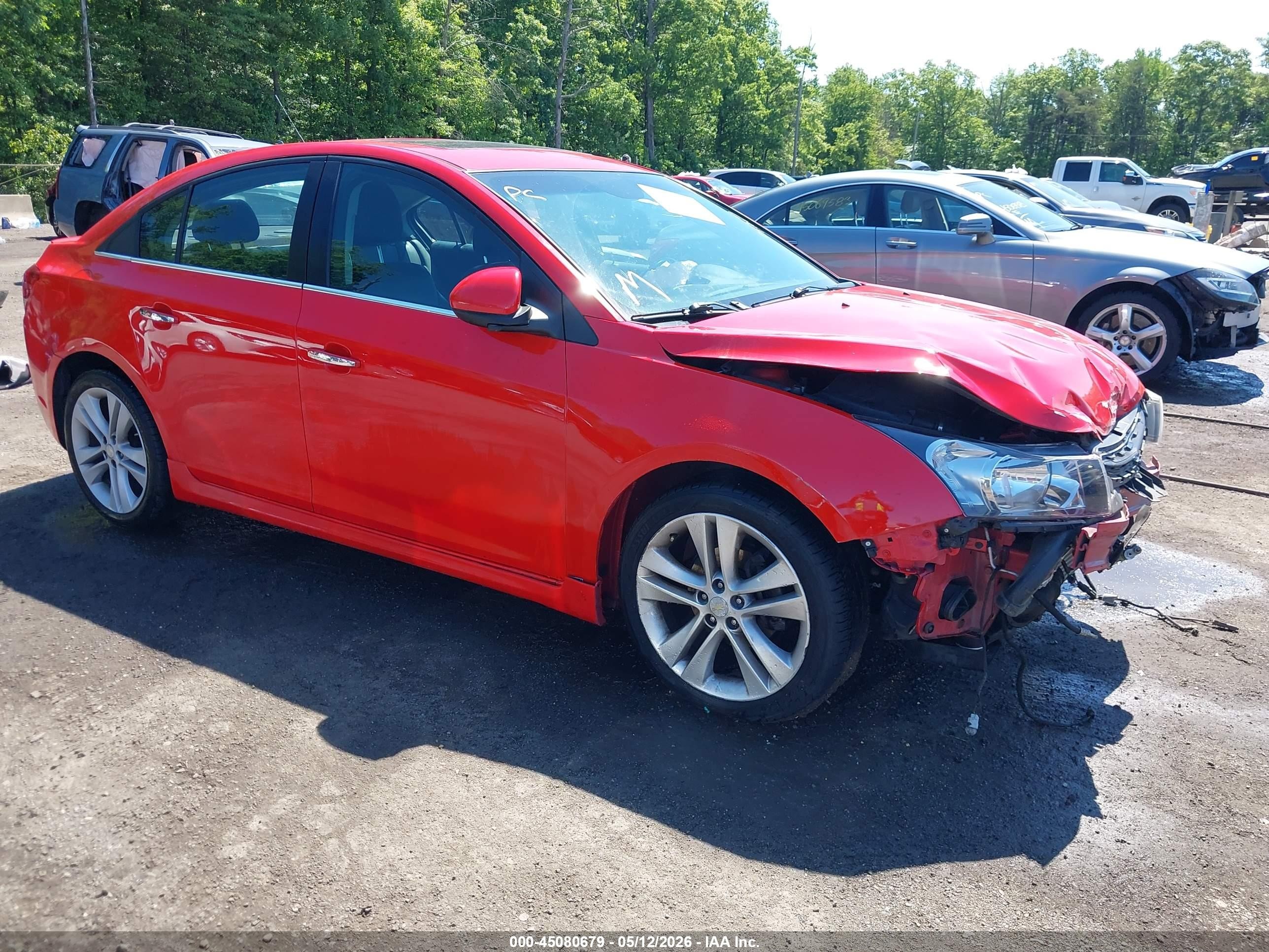 2015 Chevrolet Cruze Ltz Red vin: 1G1PG5SB0F7234542