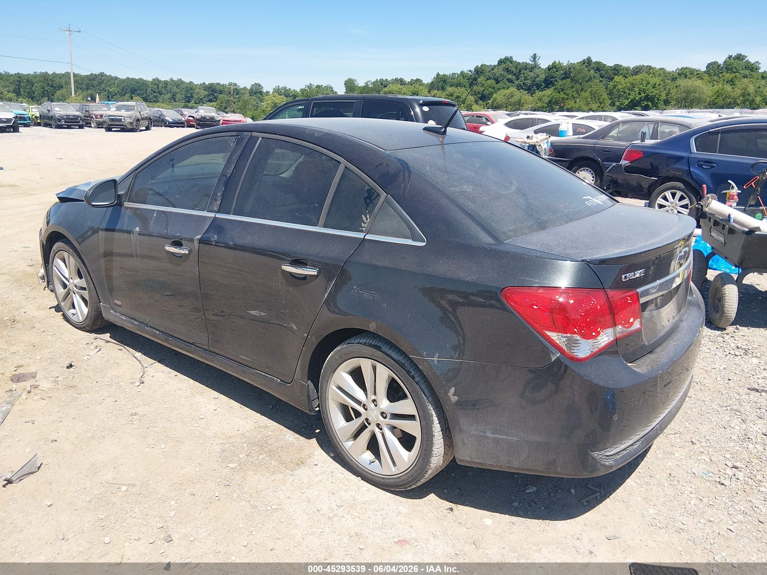 2013 Chevrolet Cruze Ltz Black vin: 1G1PG5SB2D7117395