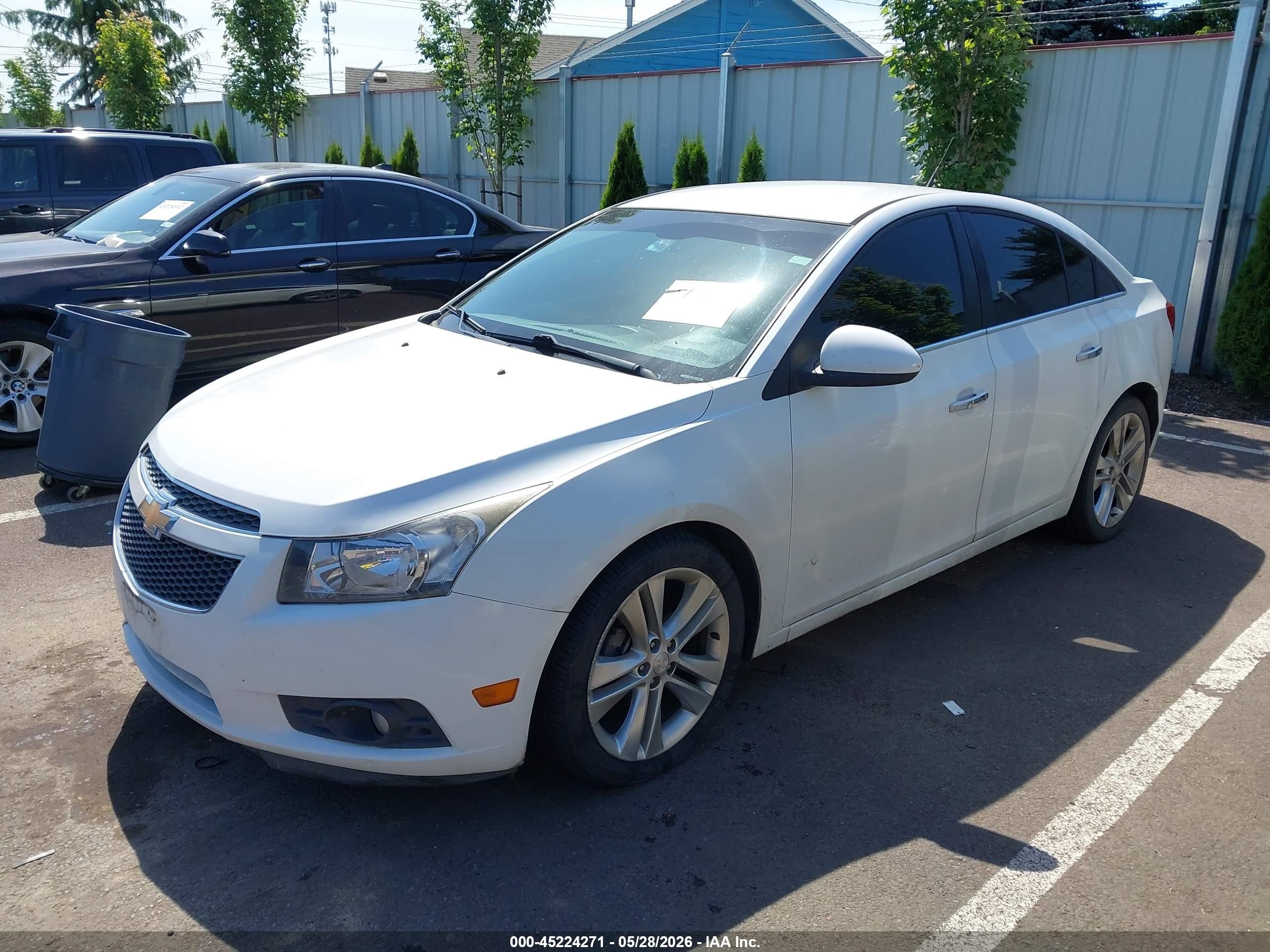 2013 Chevrolet Cruze Ltz White vin: 1G1PG5SB2D7124329