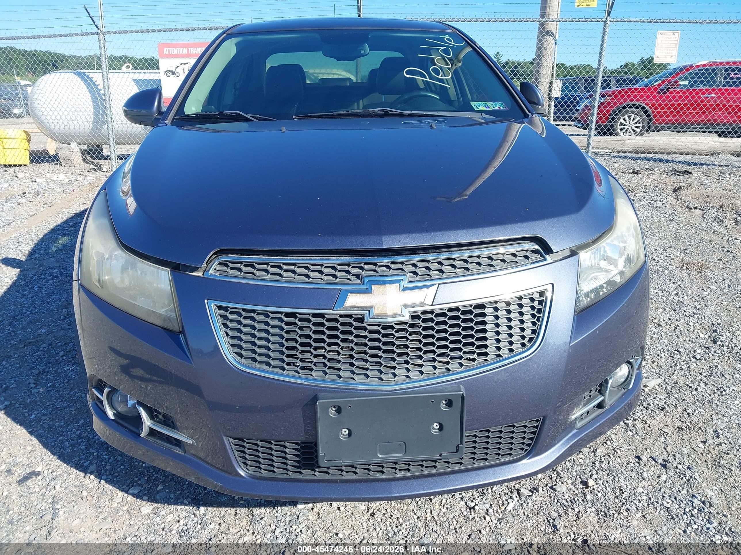 2013 Chevrolet Cruze Ltz Blue vin: 1G1PG5SB2D7259164