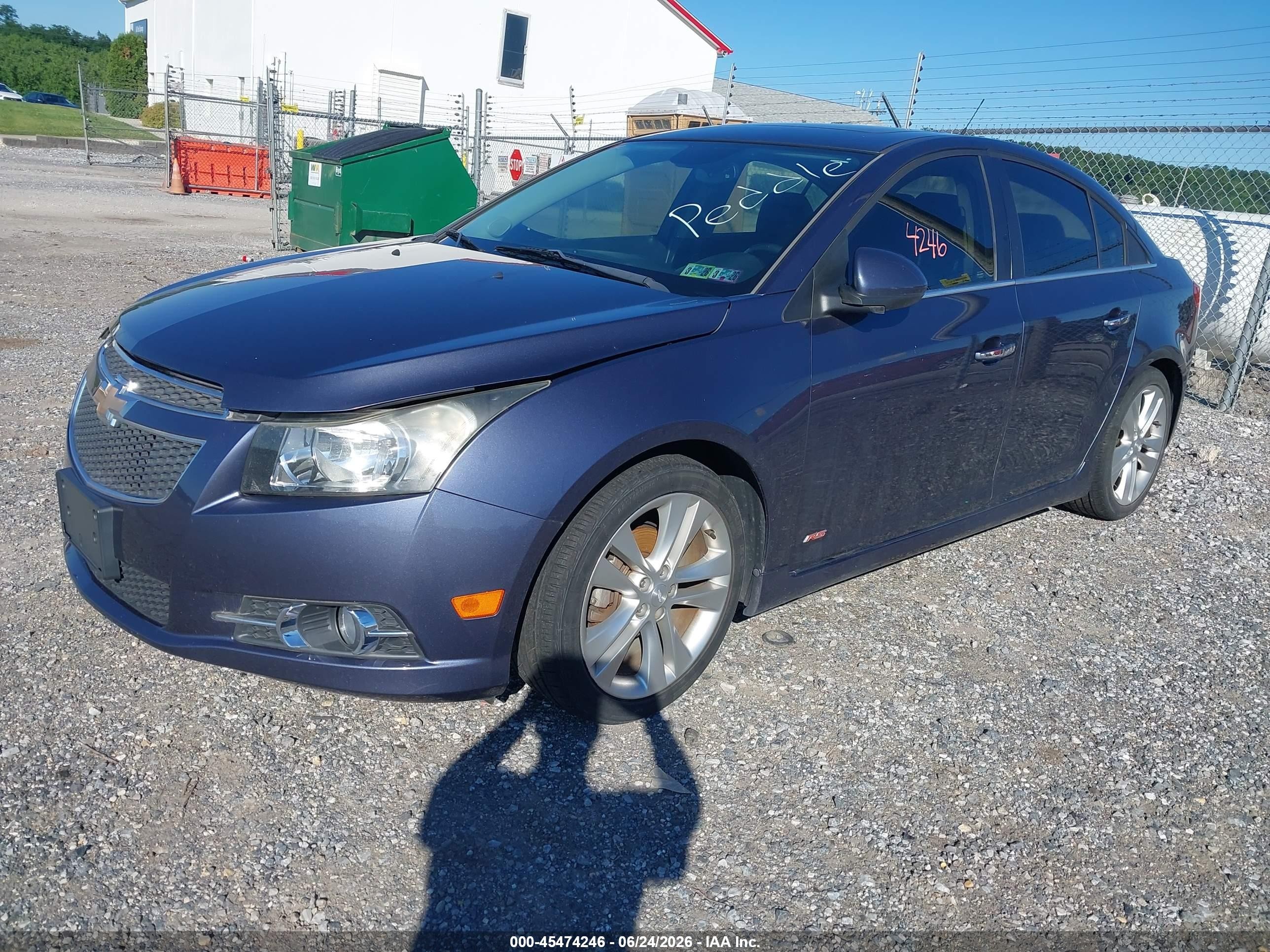 2013 Chevrolet Cruze Ltz Blue vin: 1G1PG5SB2D7259164