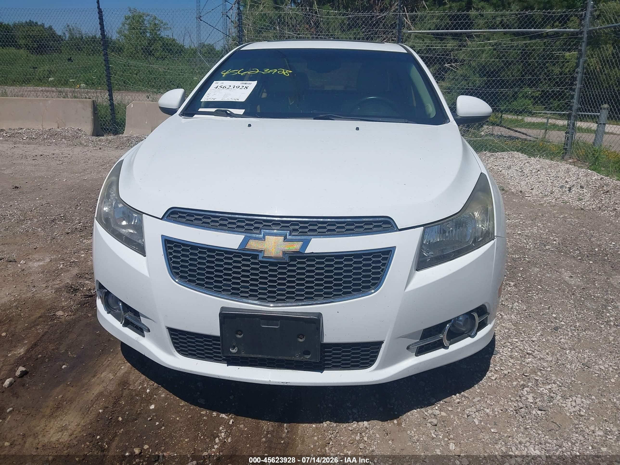 2013 Chevrolet Cruze Ltz White vin: 1G1PG5SB3D7153564