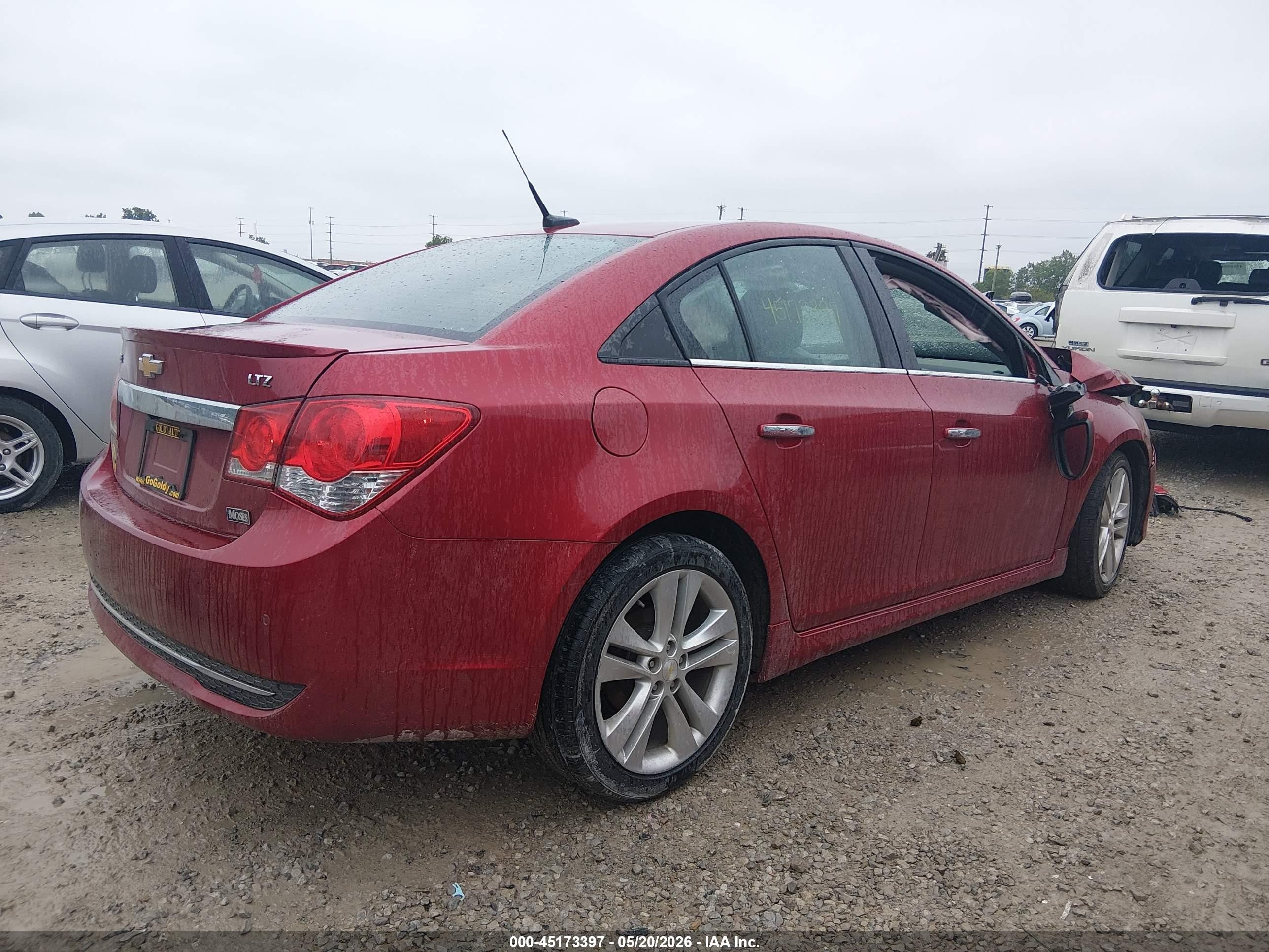 2014 Chevrolet Cruze Ltz Red vin: 1G1PG5SB3E7218608