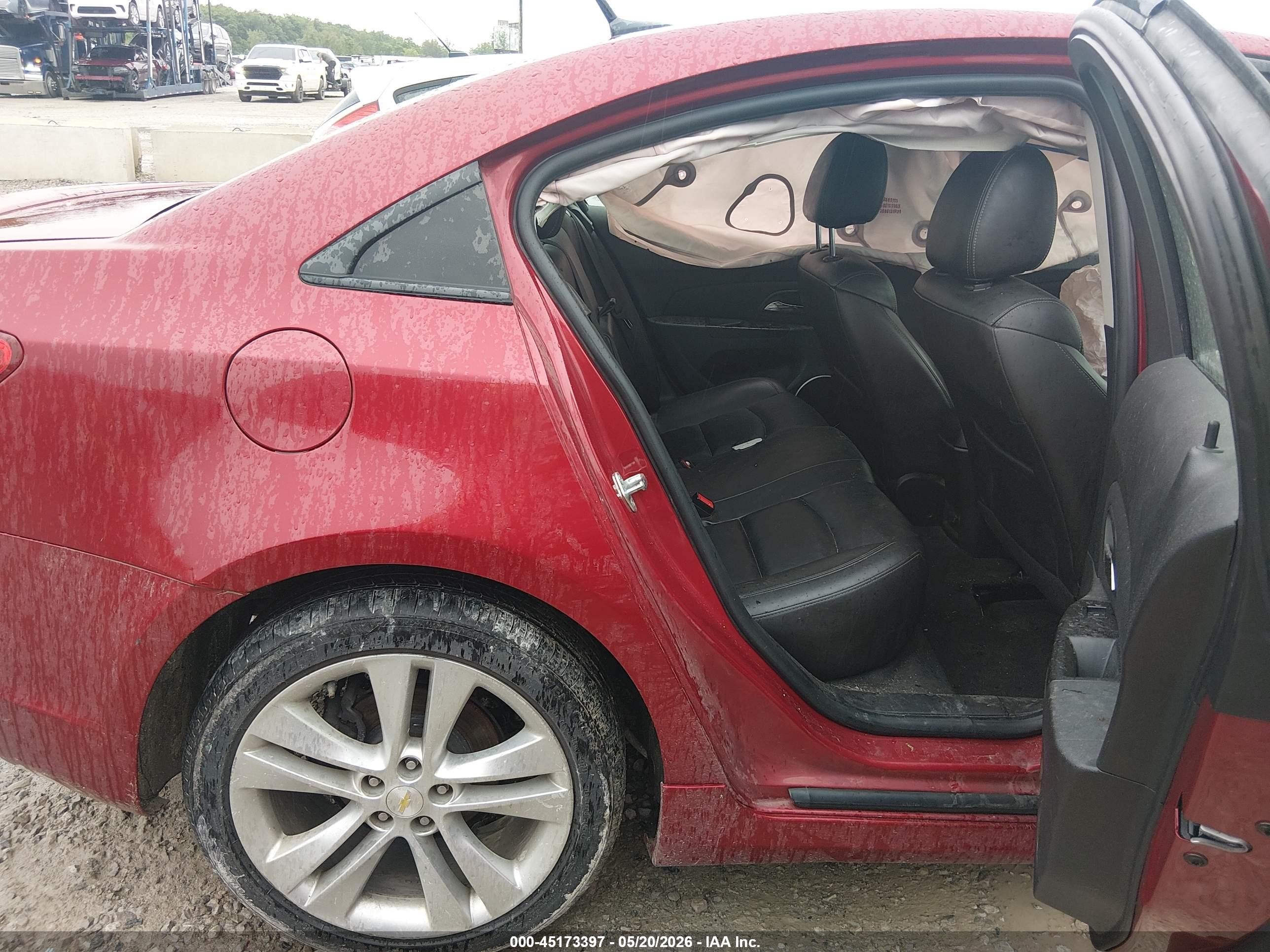 2014 Chevrolet Cruze Ltz Red vin: 1G1PG5SB3E7218608