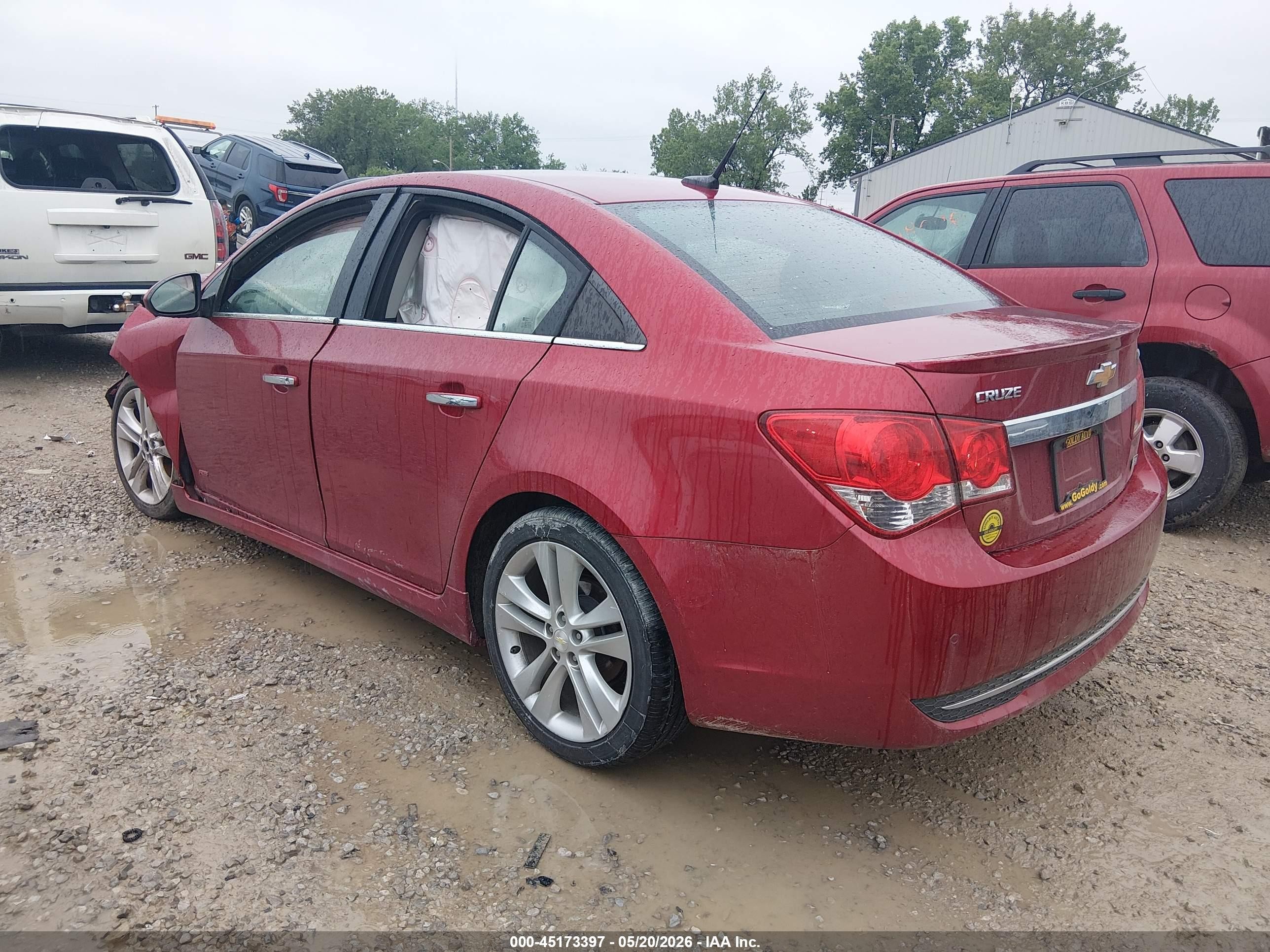 2014 Chevrolet Cruze Ltz Red vin: 1G1PG5SB3E7218608
