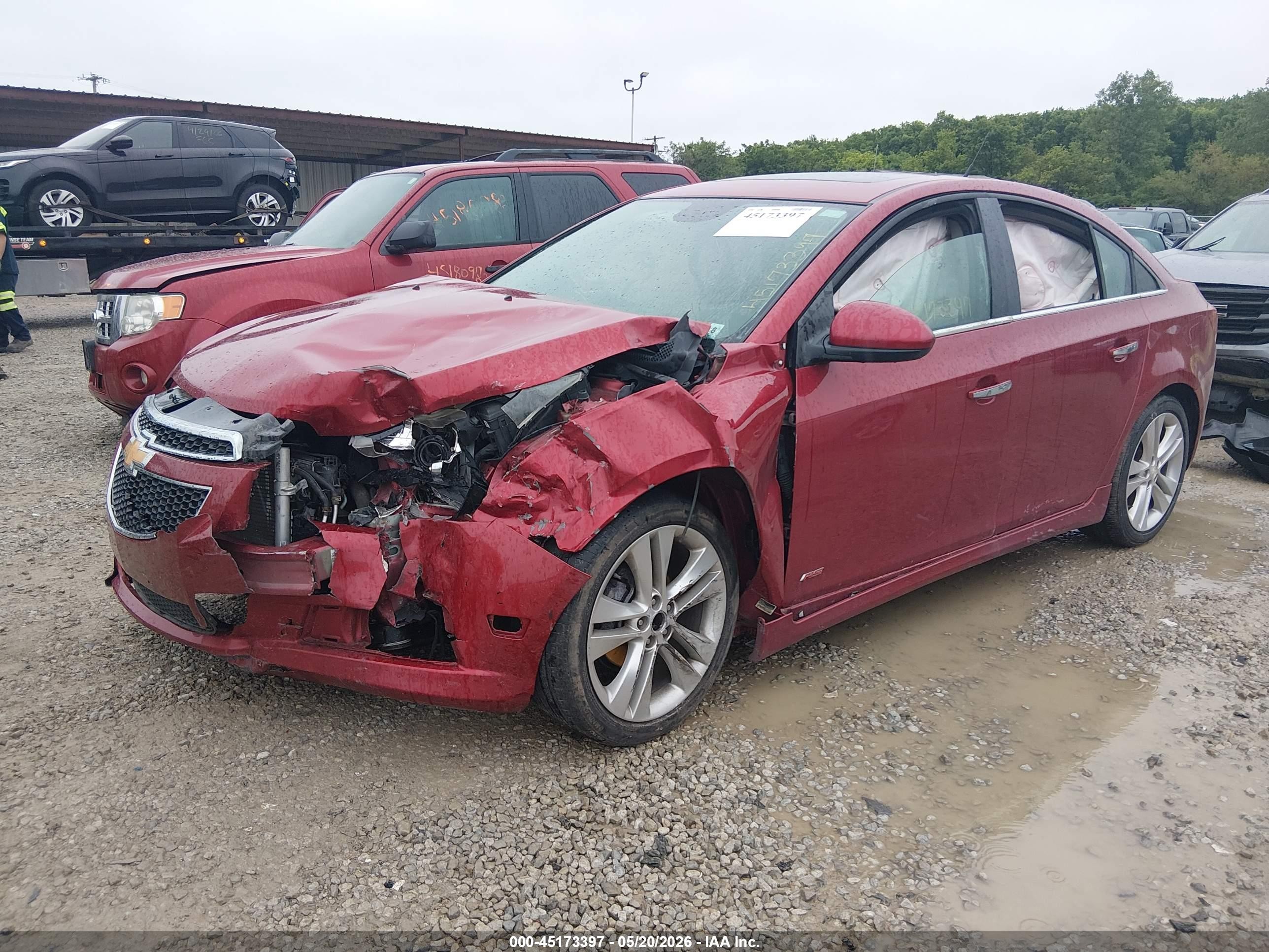 2014 Chevrolet Cruze Ltz Red vin: 1G1PG5SB3E7218608
