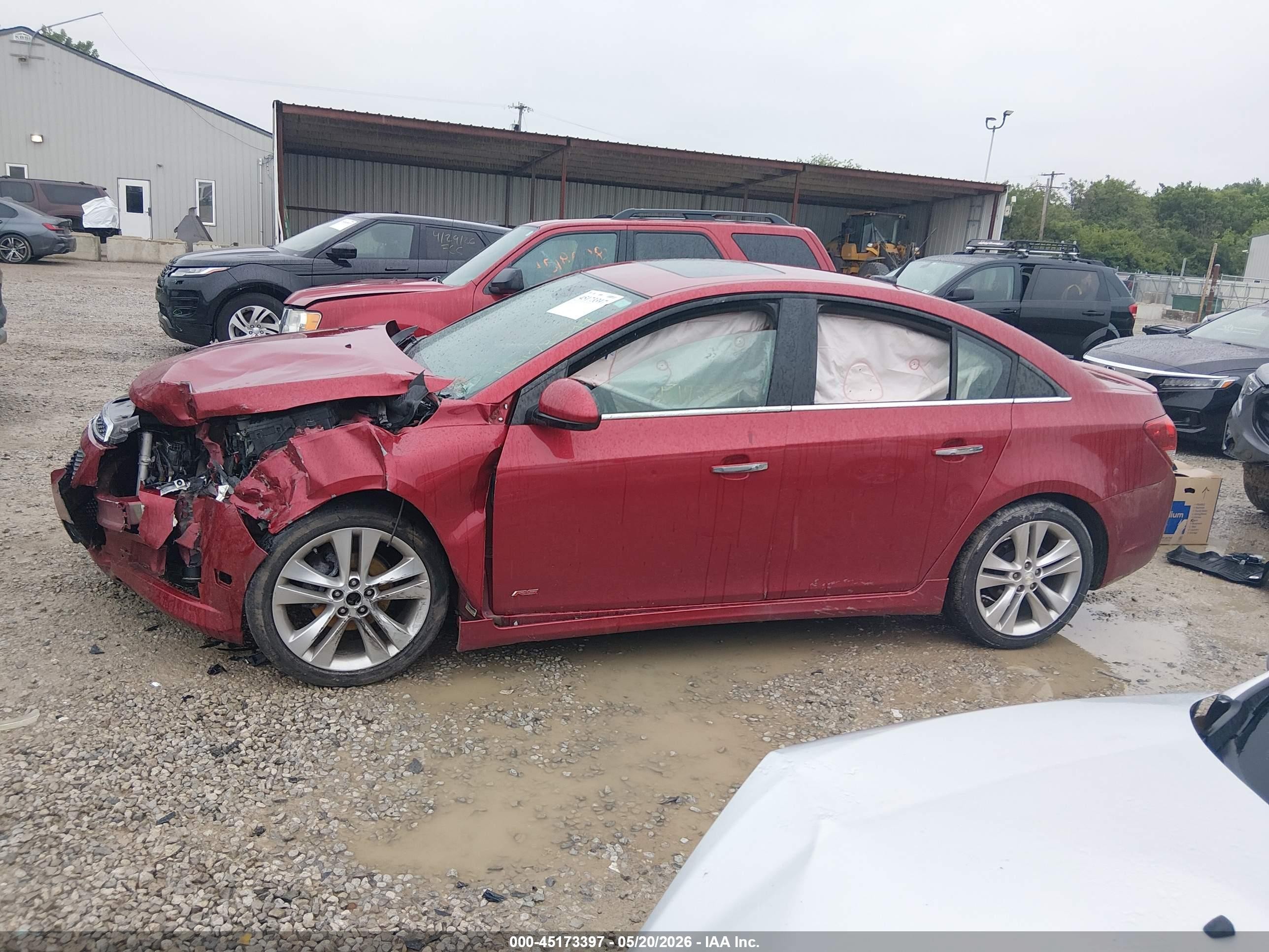 2014 Chevrolet Cruze Ltz Red vin: 1G1PG5SB3E7218608